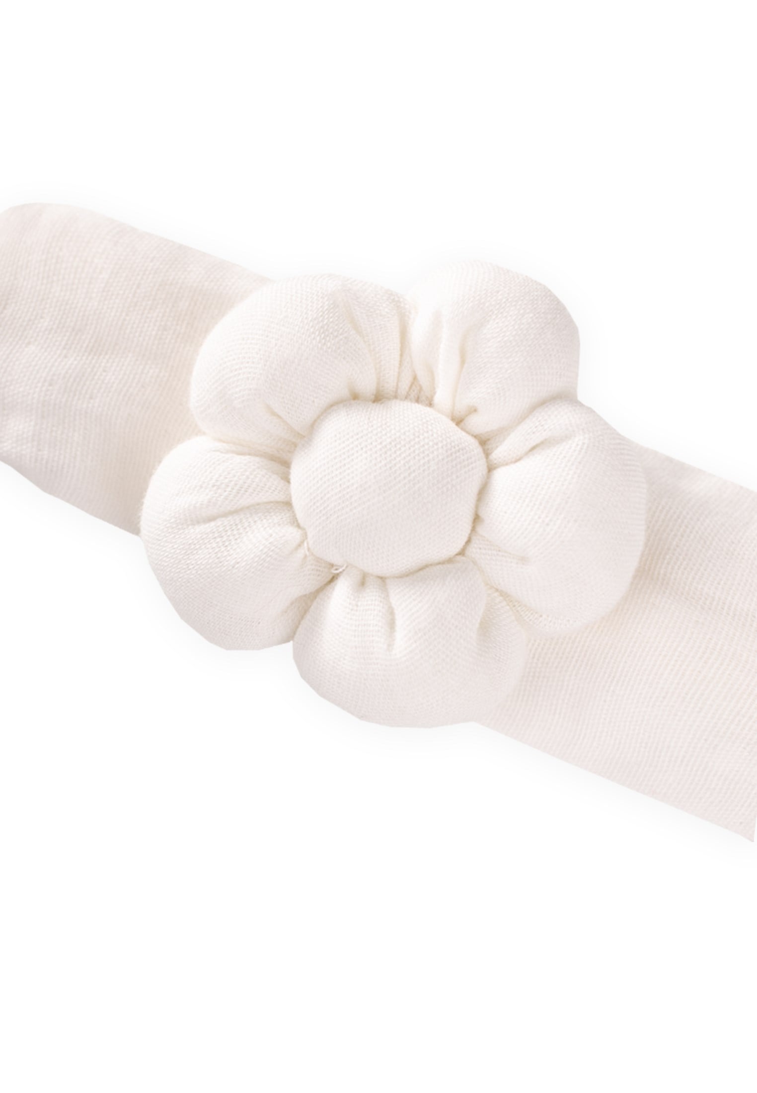 CigitMüslin Papatya Lastikli Bandana EKRU