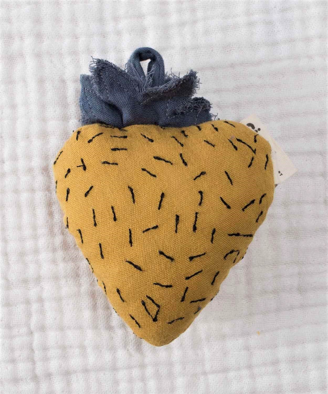 17175-16CigitÇilek Bez Oyuncak 10x8 cm Hardal Sarı