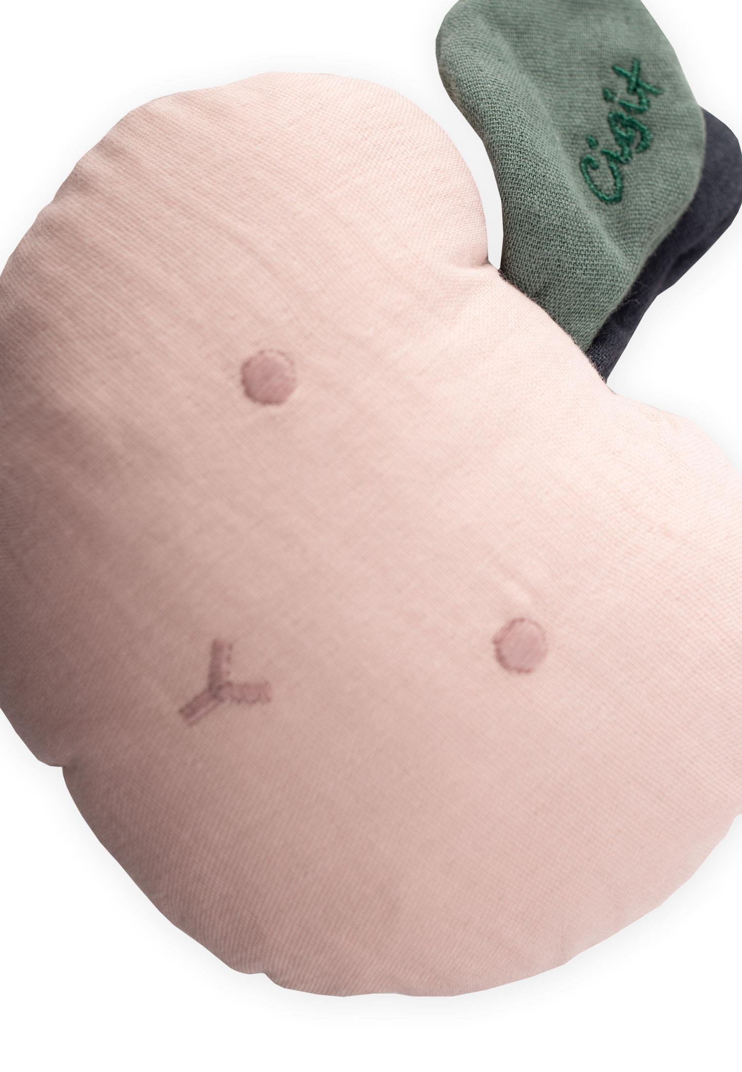 CigitMüslin Çıngıraklı Elma Oyuncak PUDRA PEMBE