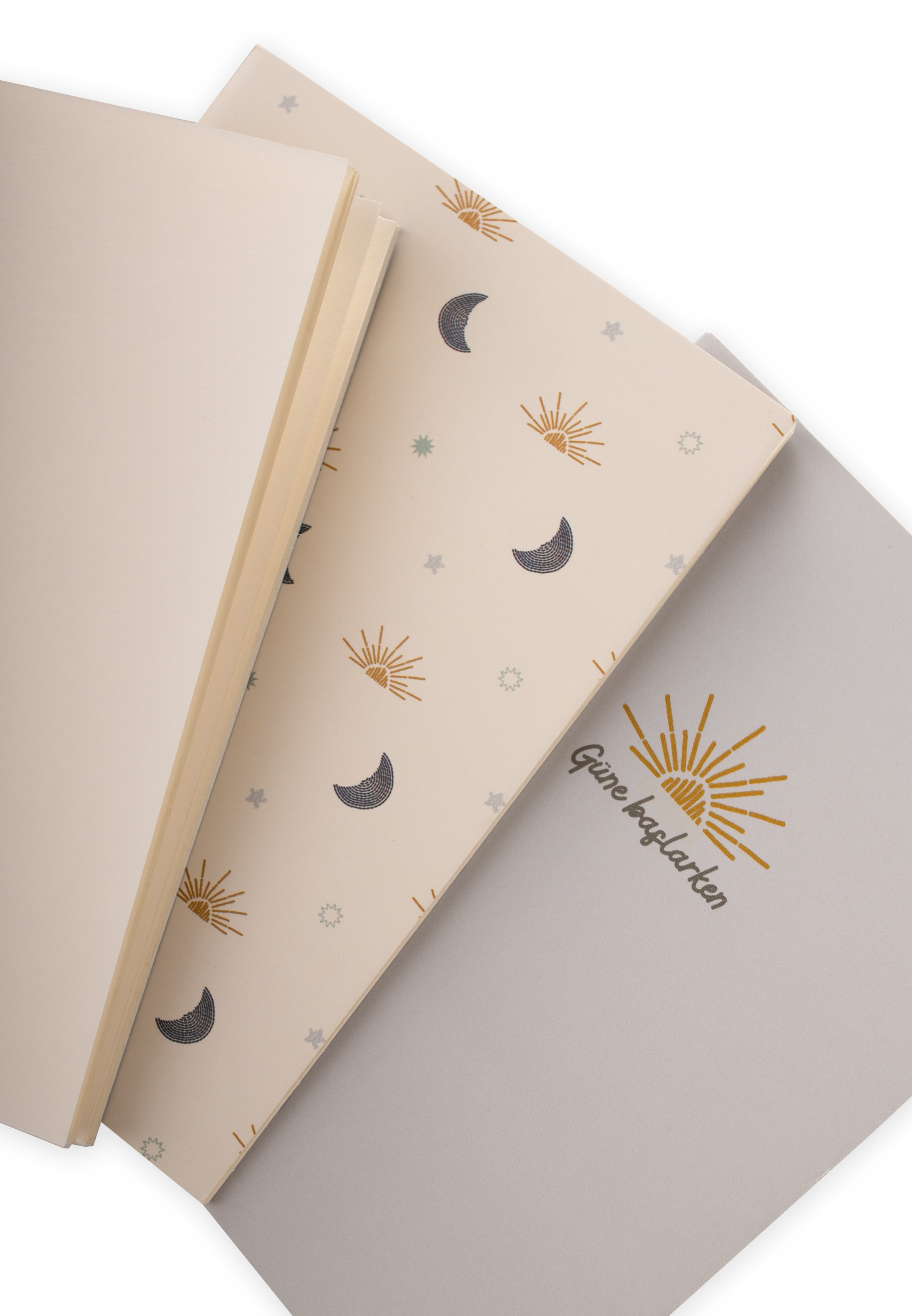 CigitÜçlü Blok Not Ay Güneş Temalı