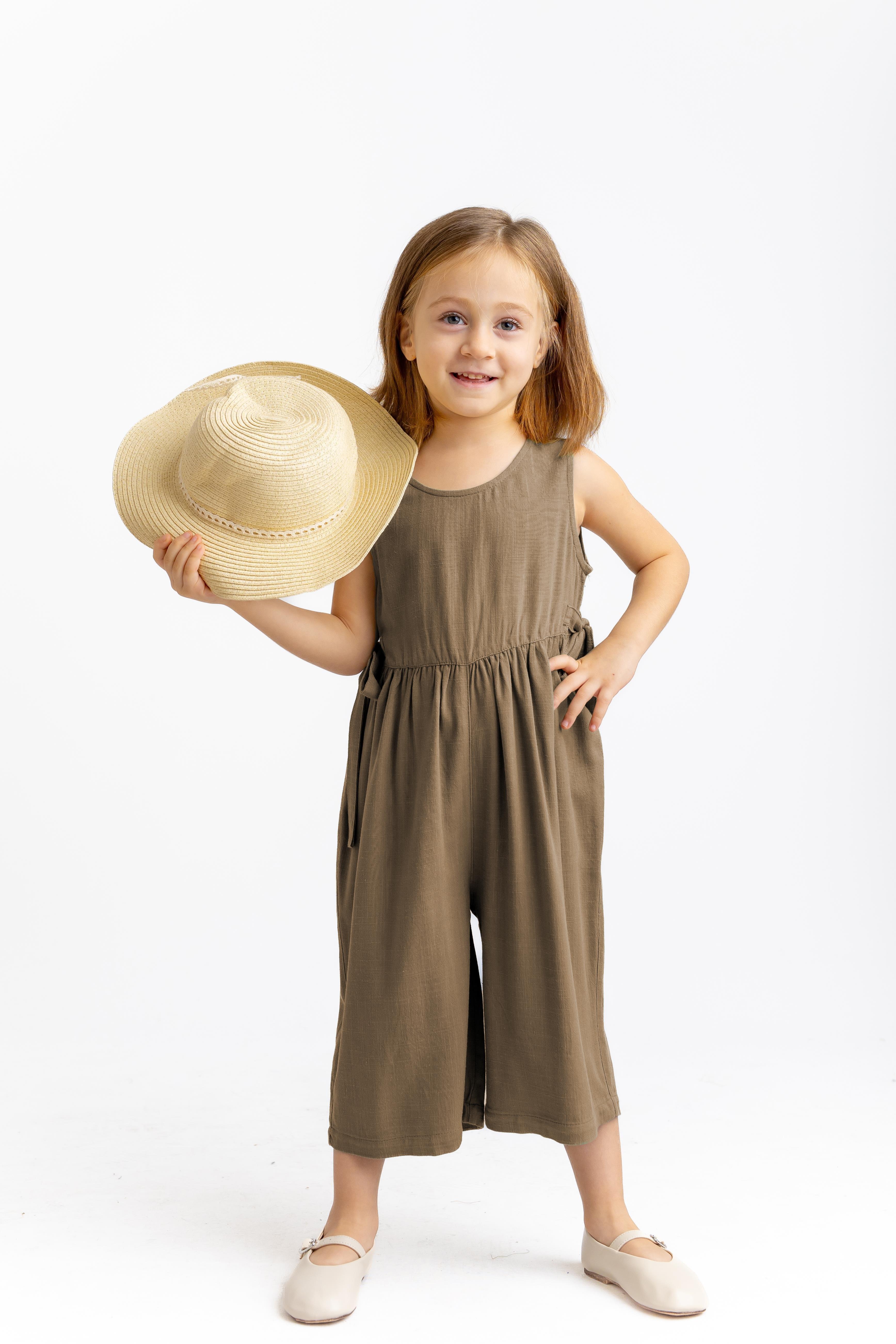 CigitKolsuz Bağcıklı Tulum 2-7 Yaş CARAMEL