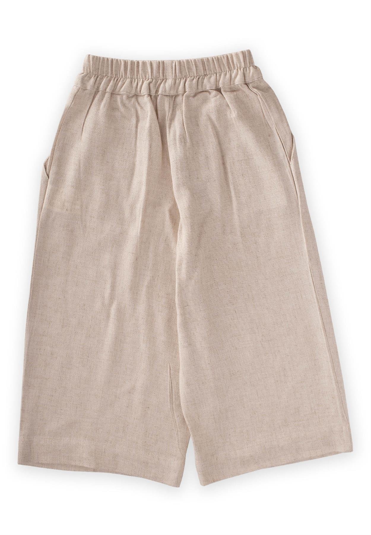 CigitPileli Bol Pantolon 2-7 Yaş NATUREL