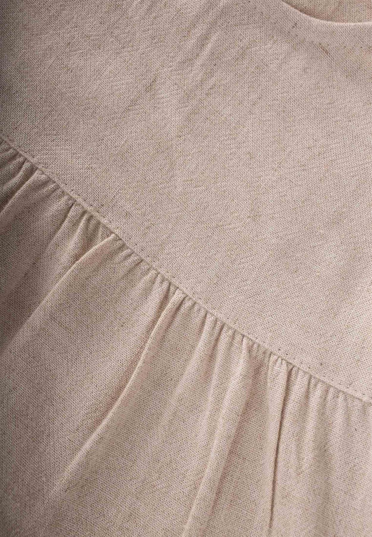 CigitBüzgülü Katlı Elbise 2-7 Yaş NATUREL