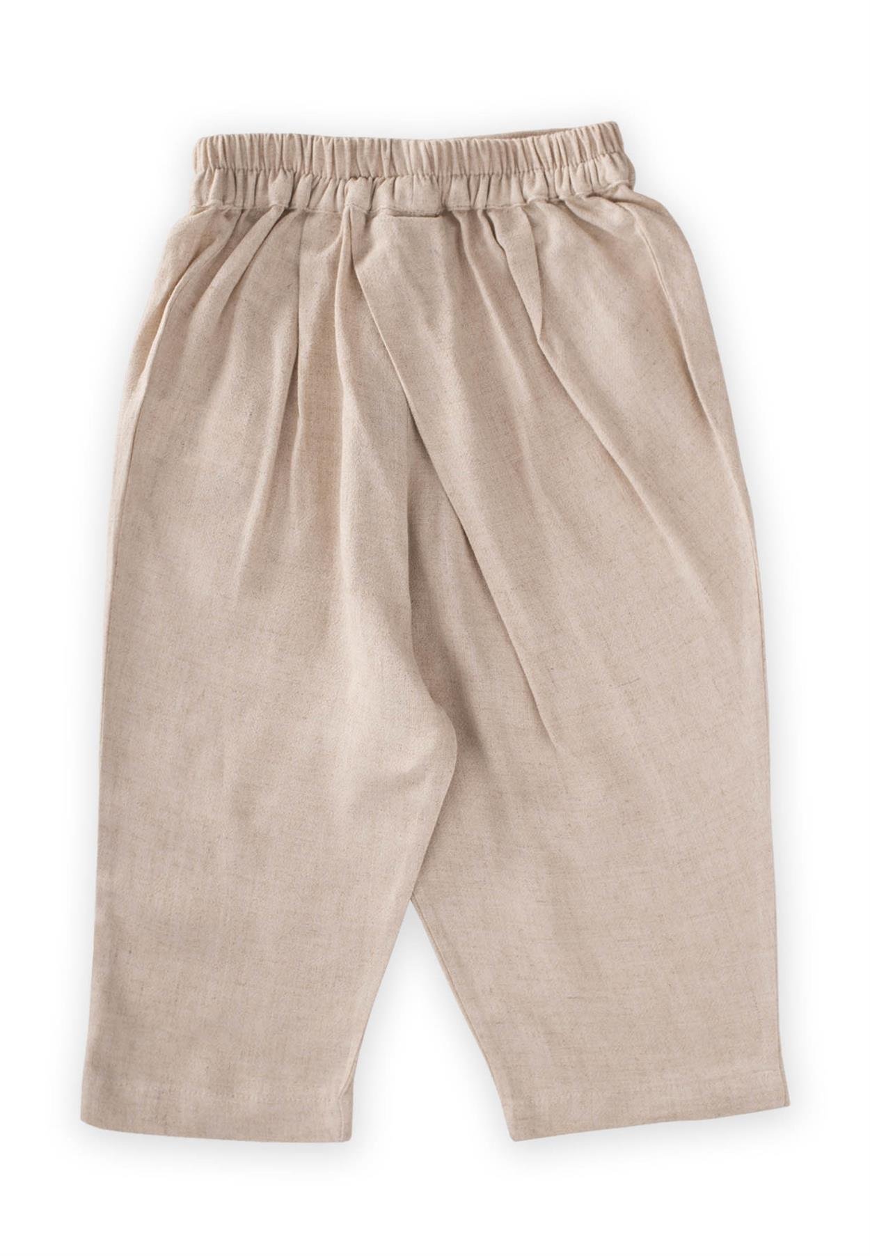 CigitÇapraz Pileli Pantolon 2-7 Yaş NATUREL