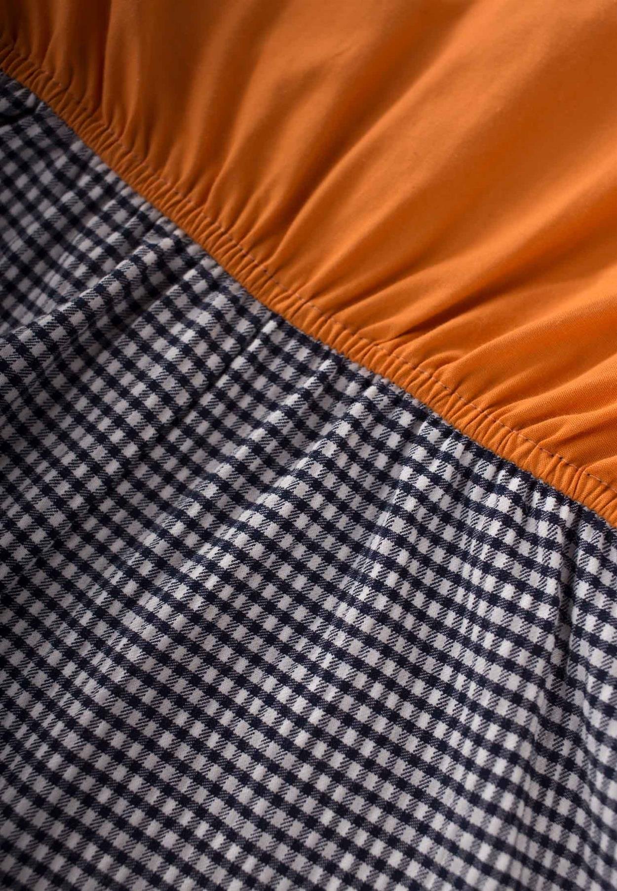 CigitPöti Kareli Kısa Kollu Tulum 2-7 Yaş ORANJ