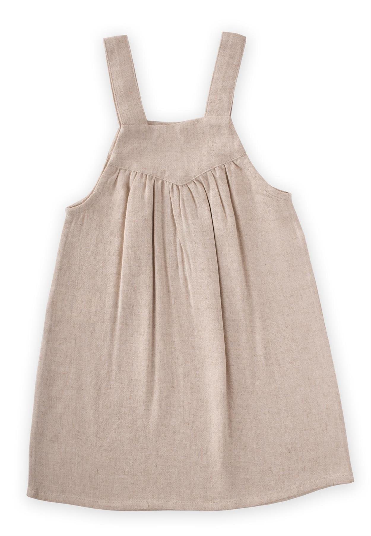 CigitAskılı Elbise 2-7 Yaş NATUREL