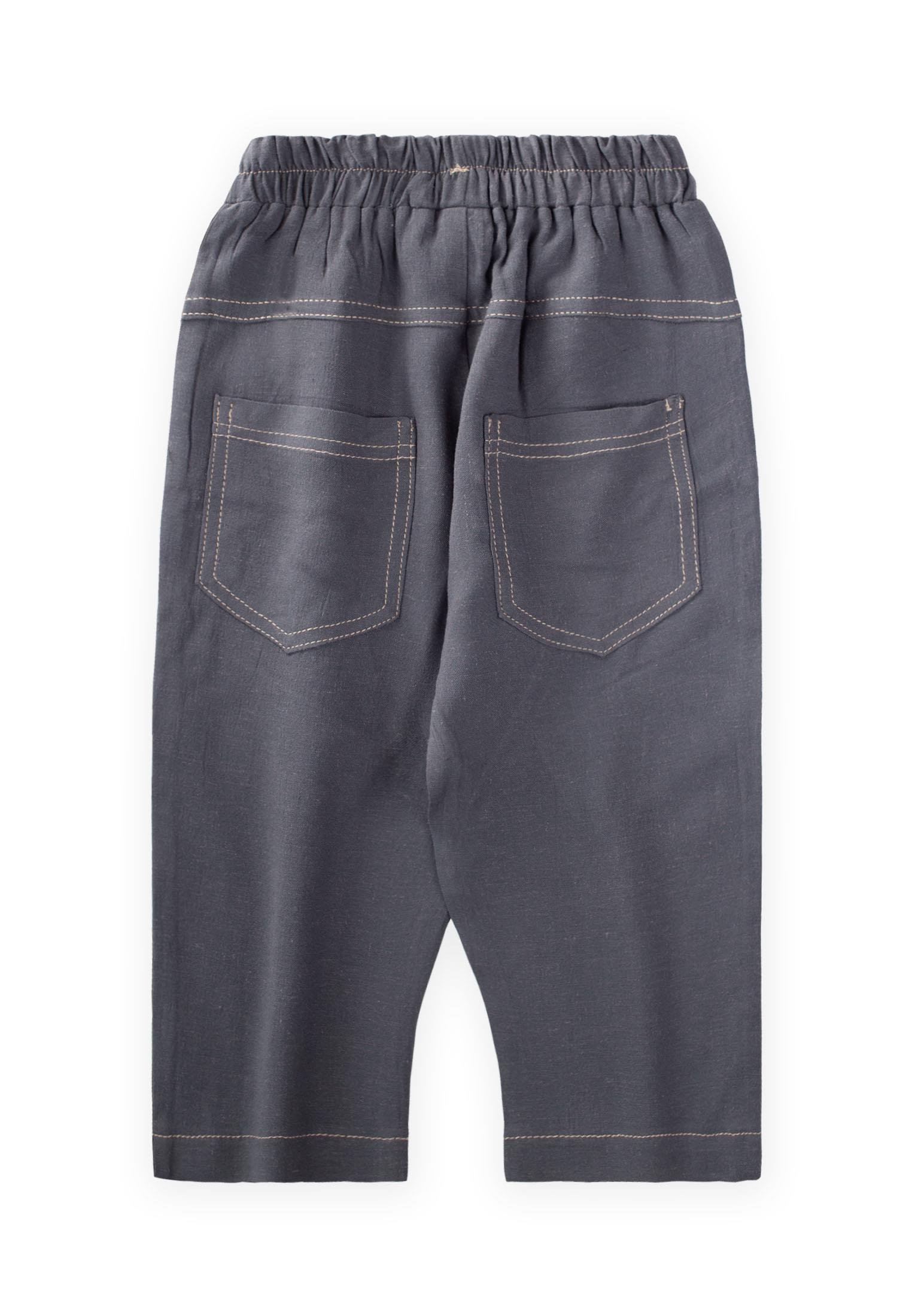 CigitDizi Kapaklı Keten Pantolon 2-7 Yaş ANTRASİT