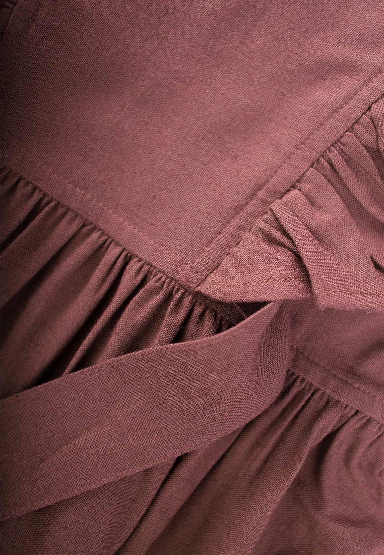 CigitYanları Bağcıklı Keten elbise 2-7 Yaş MÜRDÜM