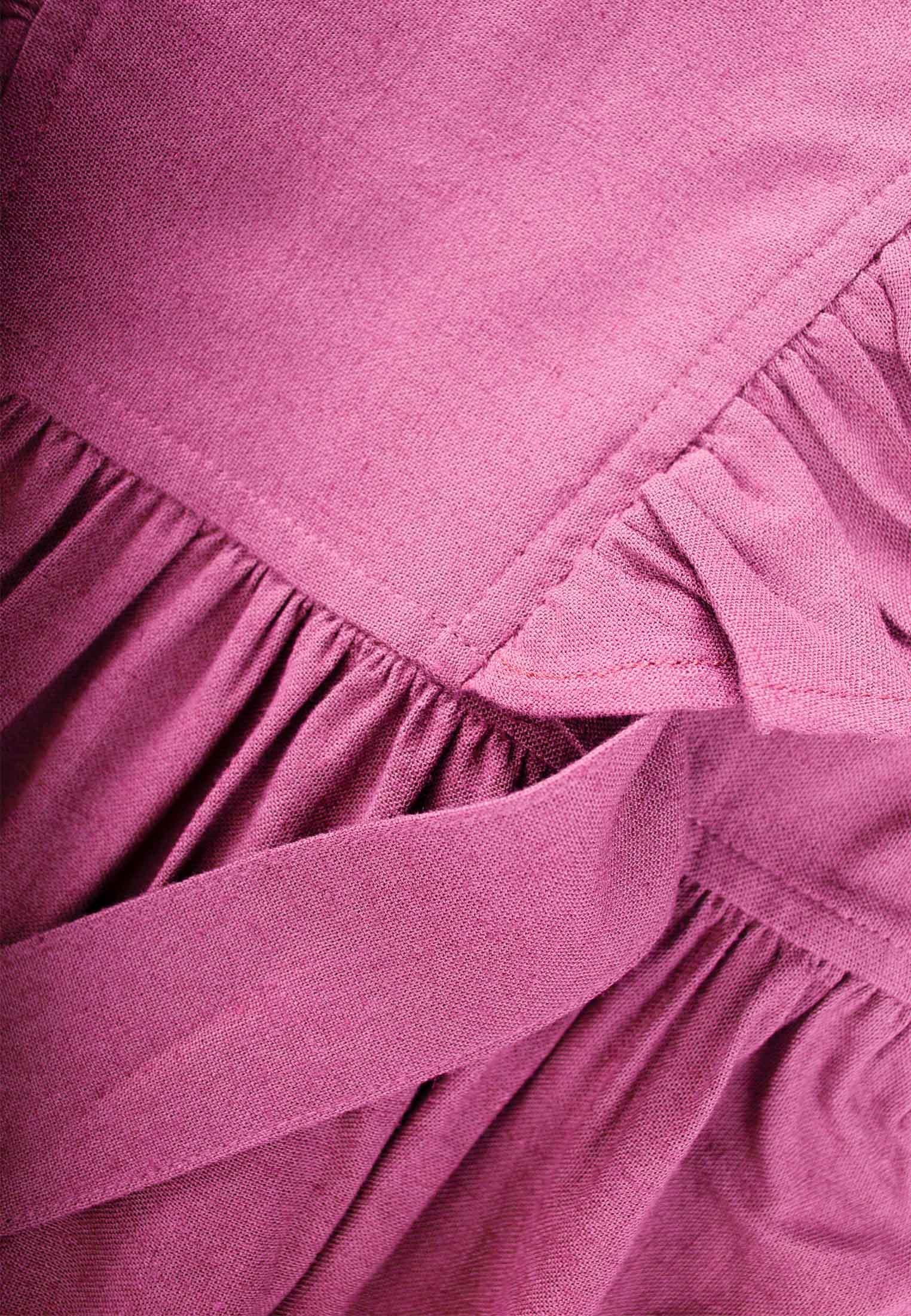 CigitYanları Bağcıklı Keten elbise 2-7 Yaş PEMBE