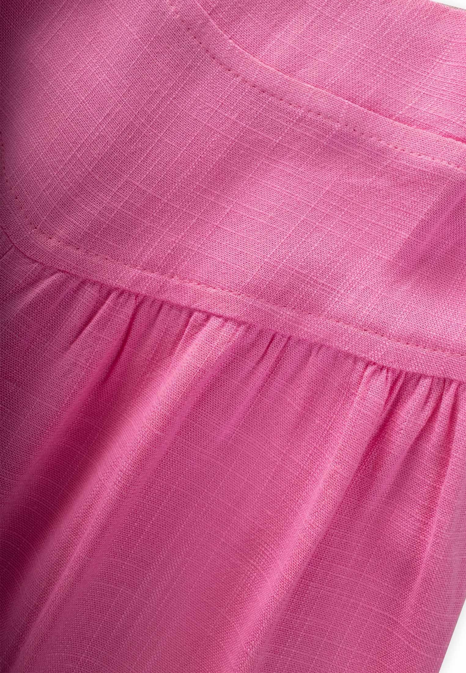 CigitKorsajlı Büzgülü Keten Pantolon 2-7 Yaş PEMBE