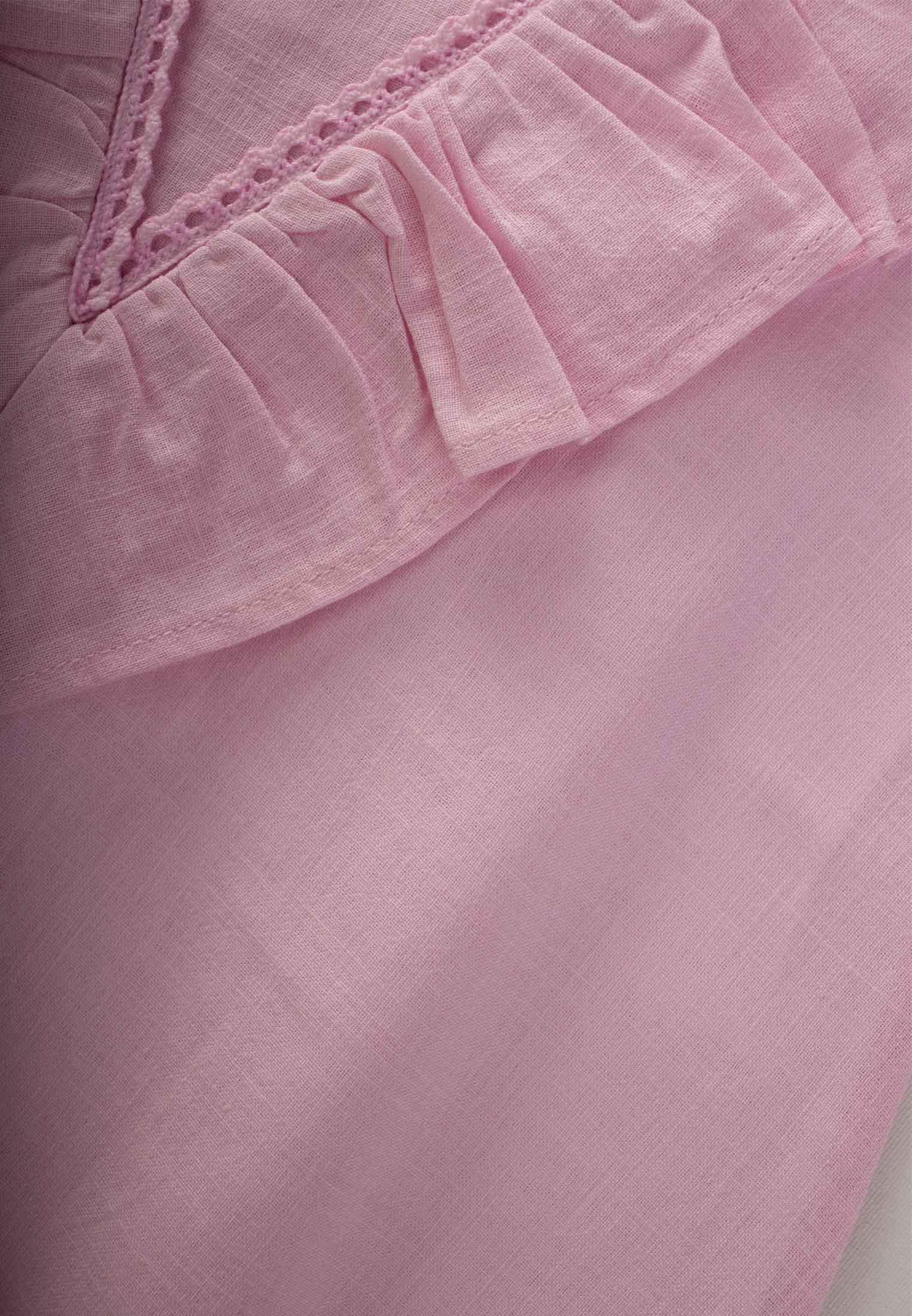 CigitEtek Ucu Ve Arkası Dantelli Elbise 2-7 Yaş PEMBE