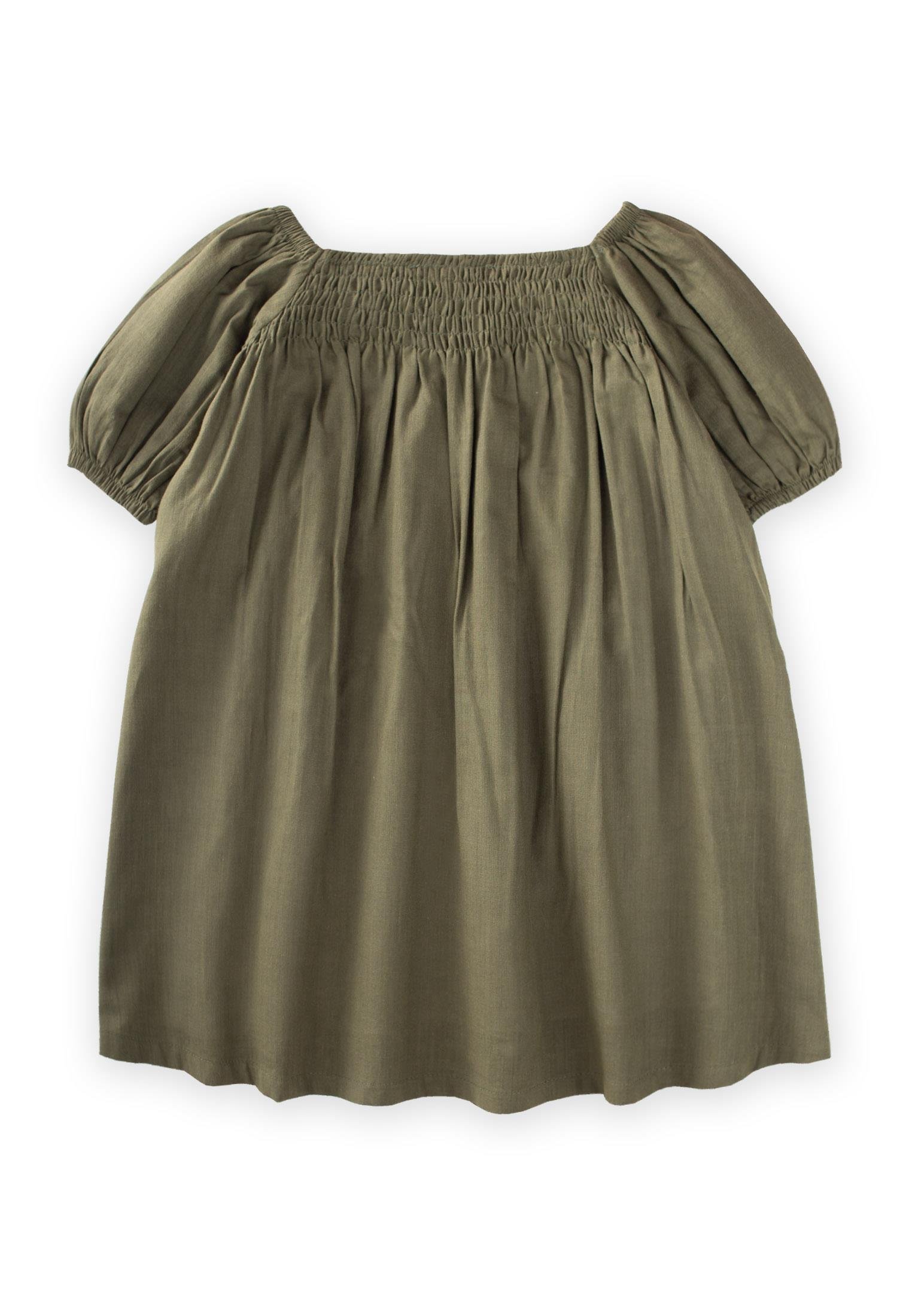 CigitSıra Lastikli Elbise 2-7 Yaş HAKİ YEŞİL