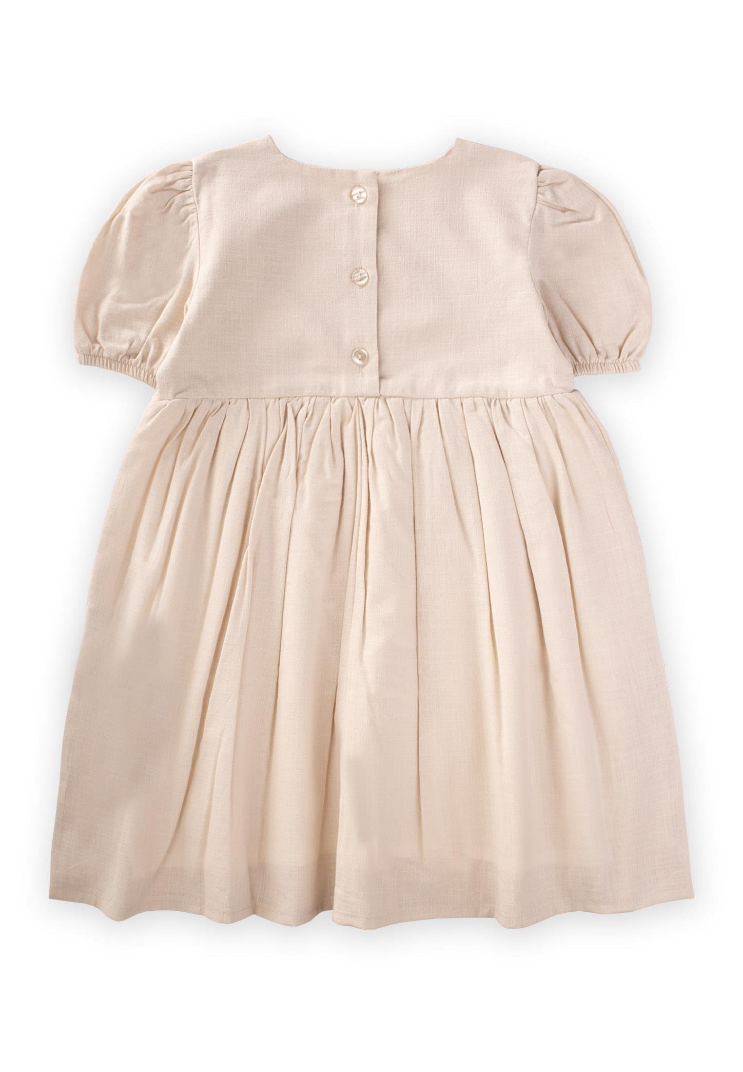 CigitÇiçek Taşlı Elbise 2-7 Yaş EKRU