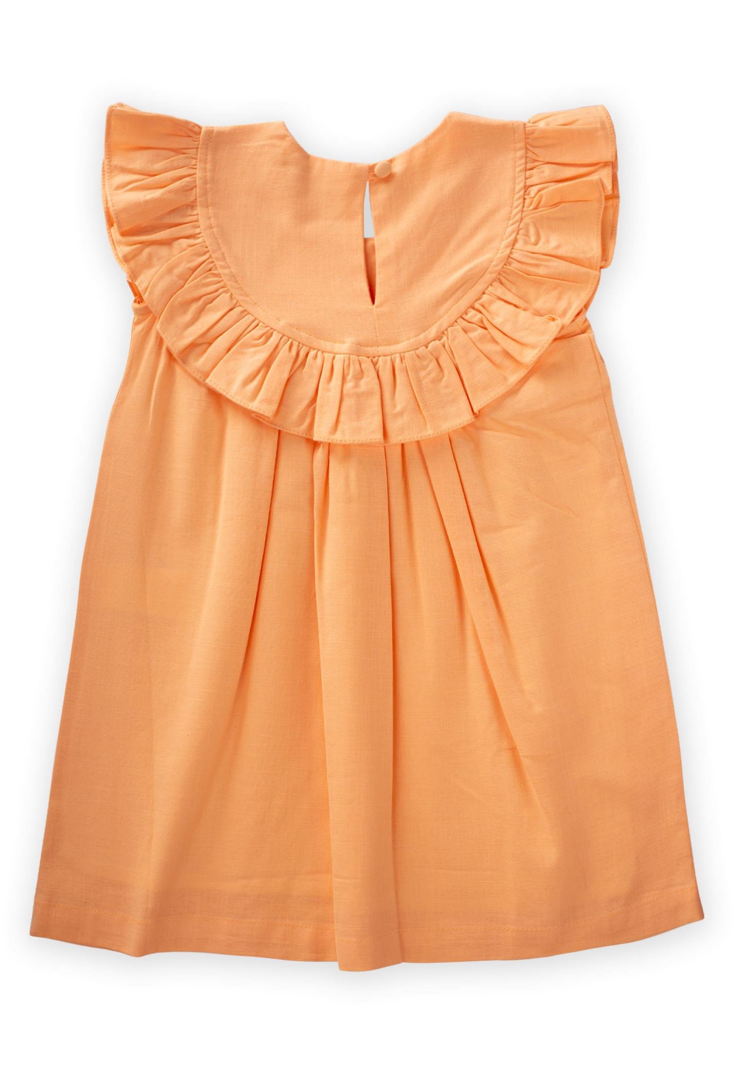 CigitRobadan Fırfırlı Elbise 2-7 Yaş KAVUNİÇİ