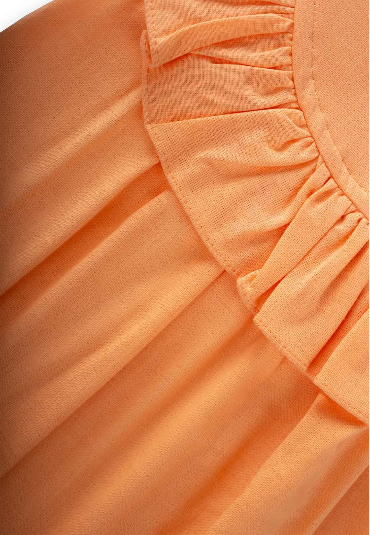 CigitRobadan Fırfırlı Elbise 2-7 Yaş KAVUNİÇİ