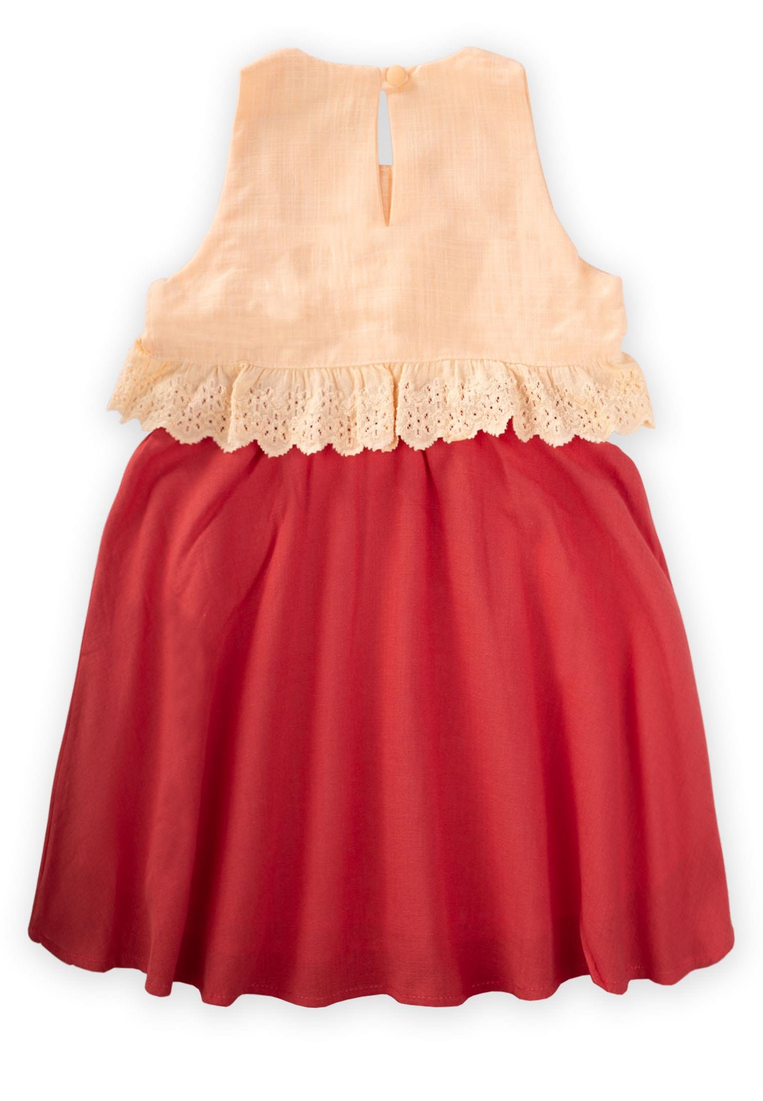 Cigitİki Renkli Beli Dantelli Elbise 2-7 Yaş YAVRUAĞZI