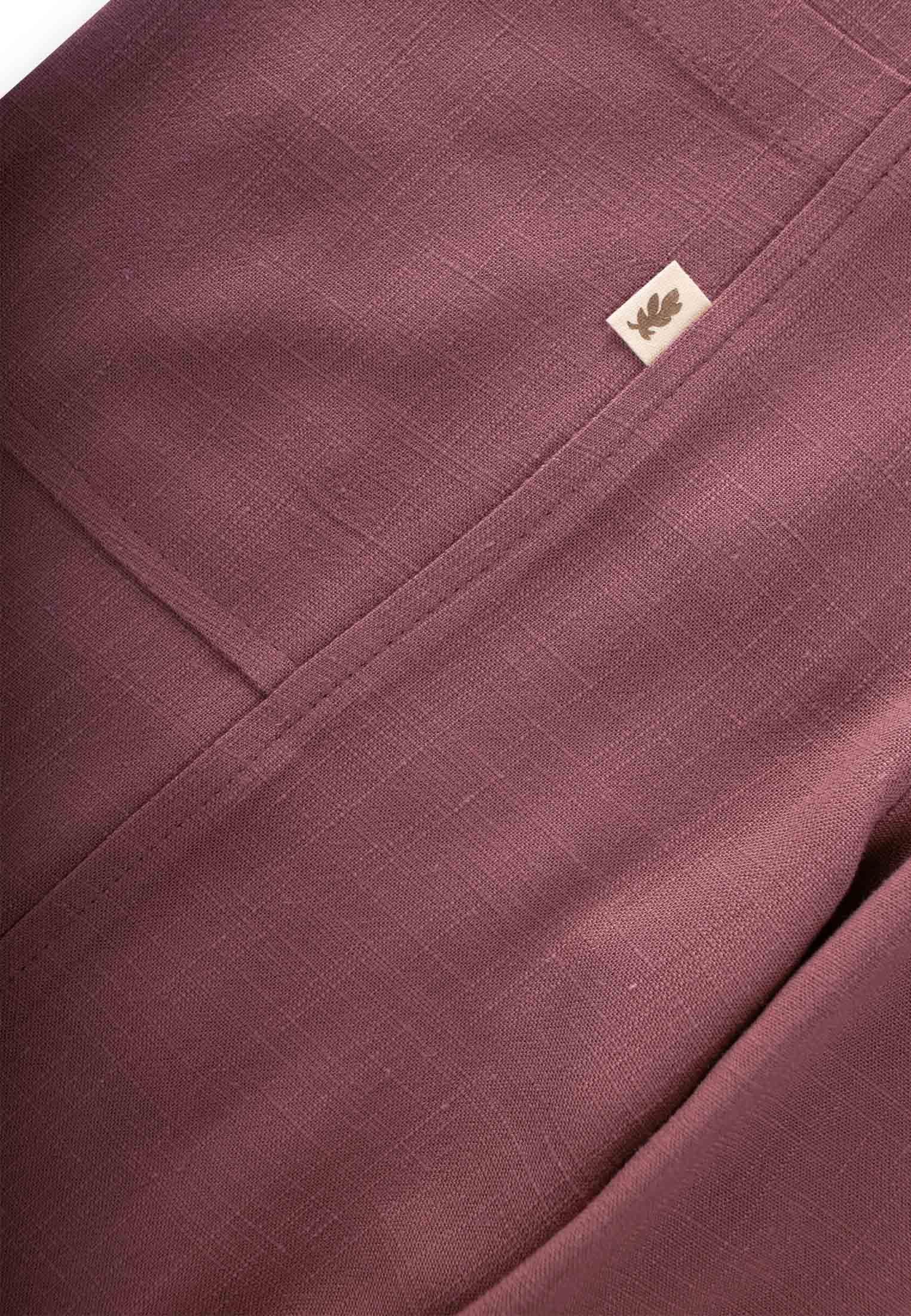 CigitV Yaka Paça Lastikli Keten Salopet 2-7 Yaş MÜRDÜM