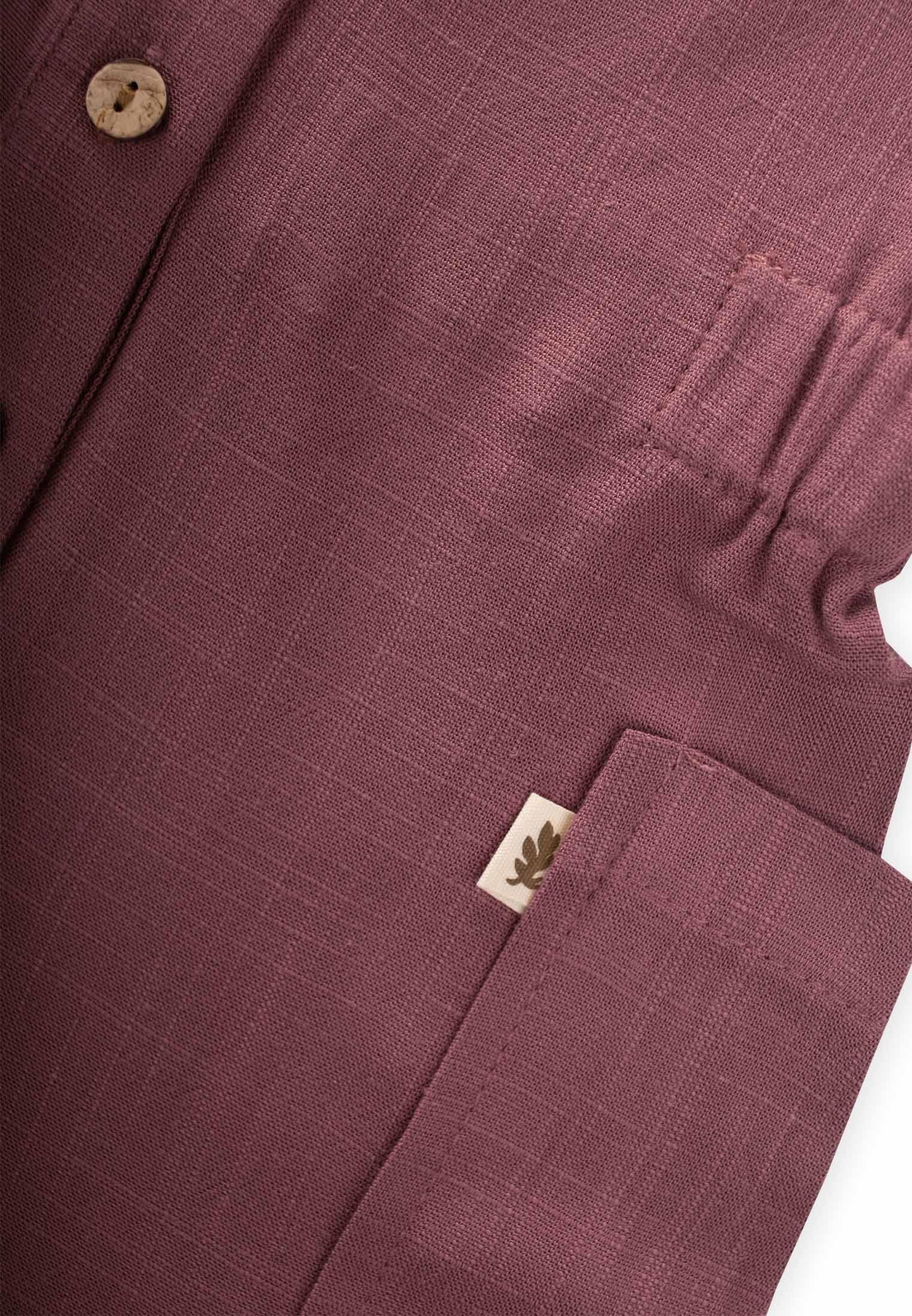 CigitYanları Cepli Kısa Boy Keten Tulum 2-7 Yaş MÜRDÜM