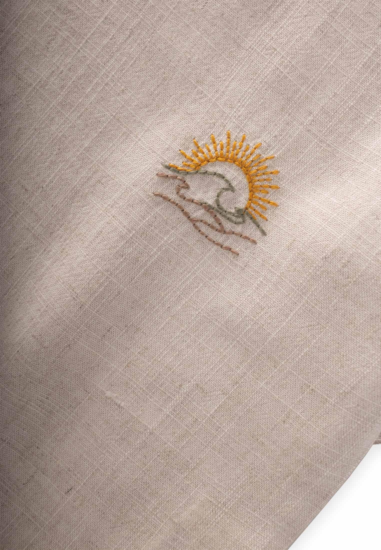 CigitGüneş Nakışlı Keten Bluz 2-7 Yaş NATUREL