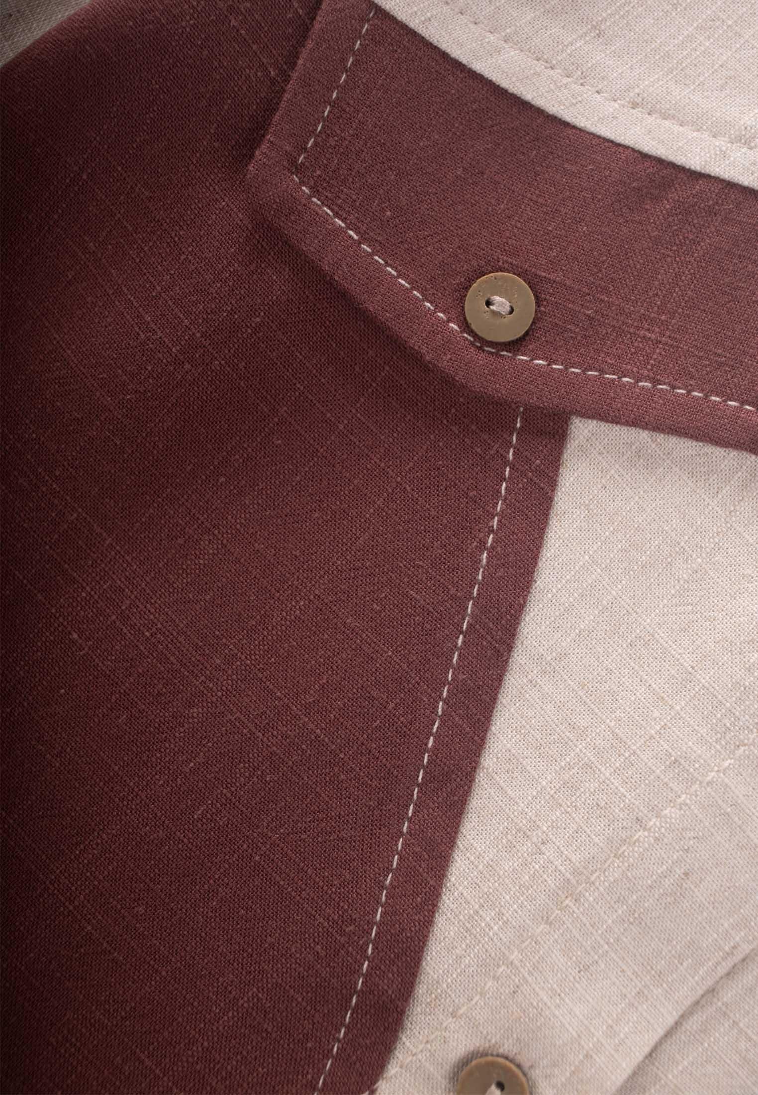 Cigitİki Renkli Keten Gömlek 2-7 Yaş NATUREL-MÜRDÜM