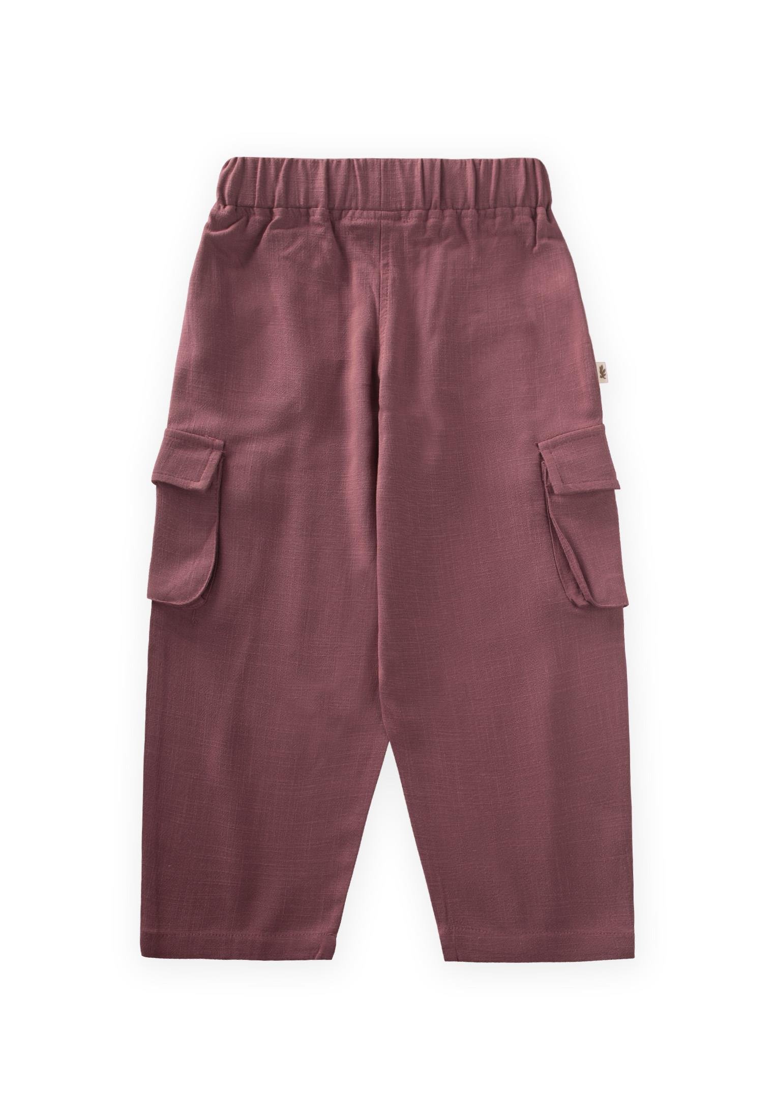 CigitÇift Körük Cepli Keten Pantolon 2-7 Yaş MÜRDÜM