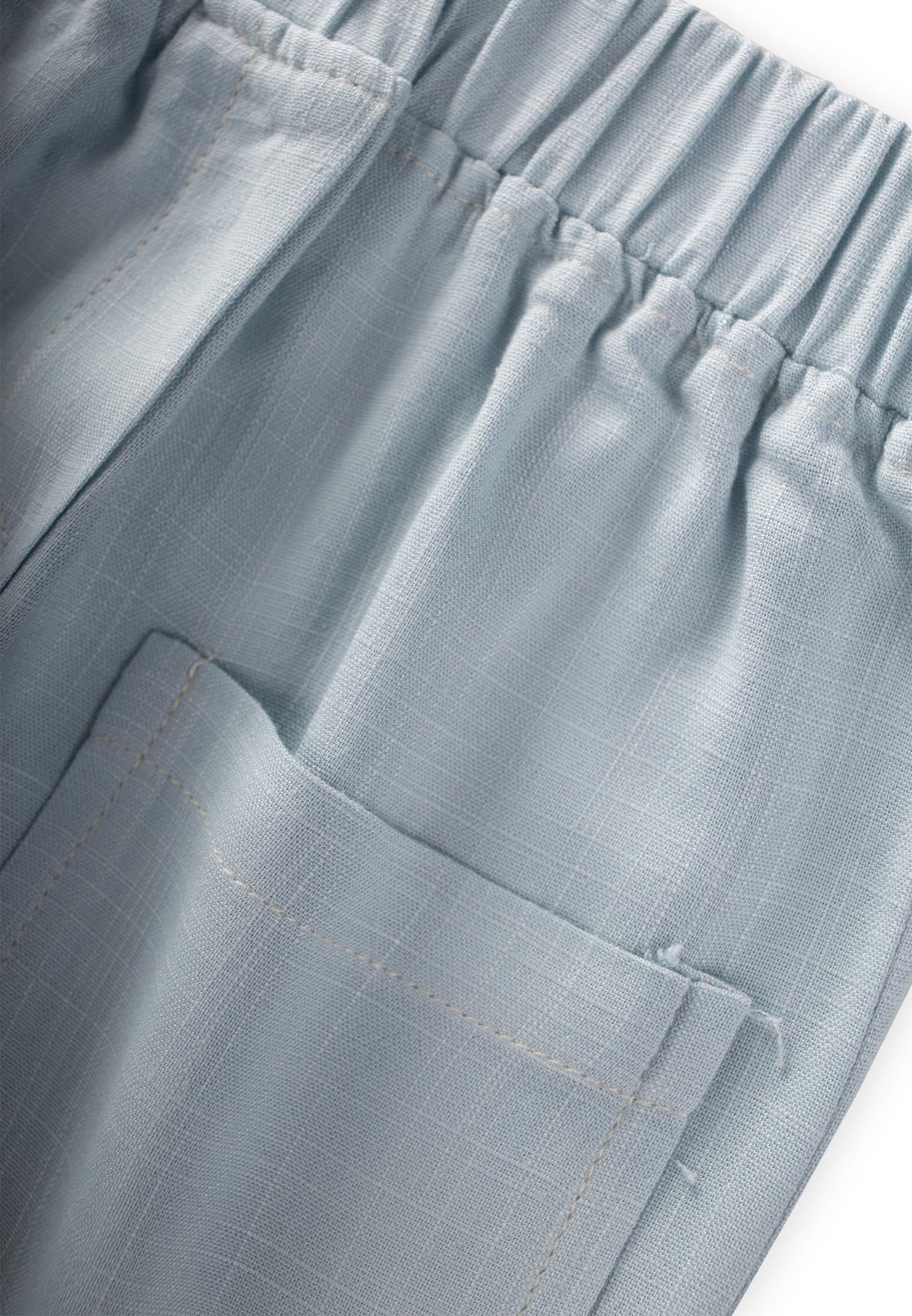 CigitKontrast Dikişli Keten Pantolon 2-7 Yaş MAVİ