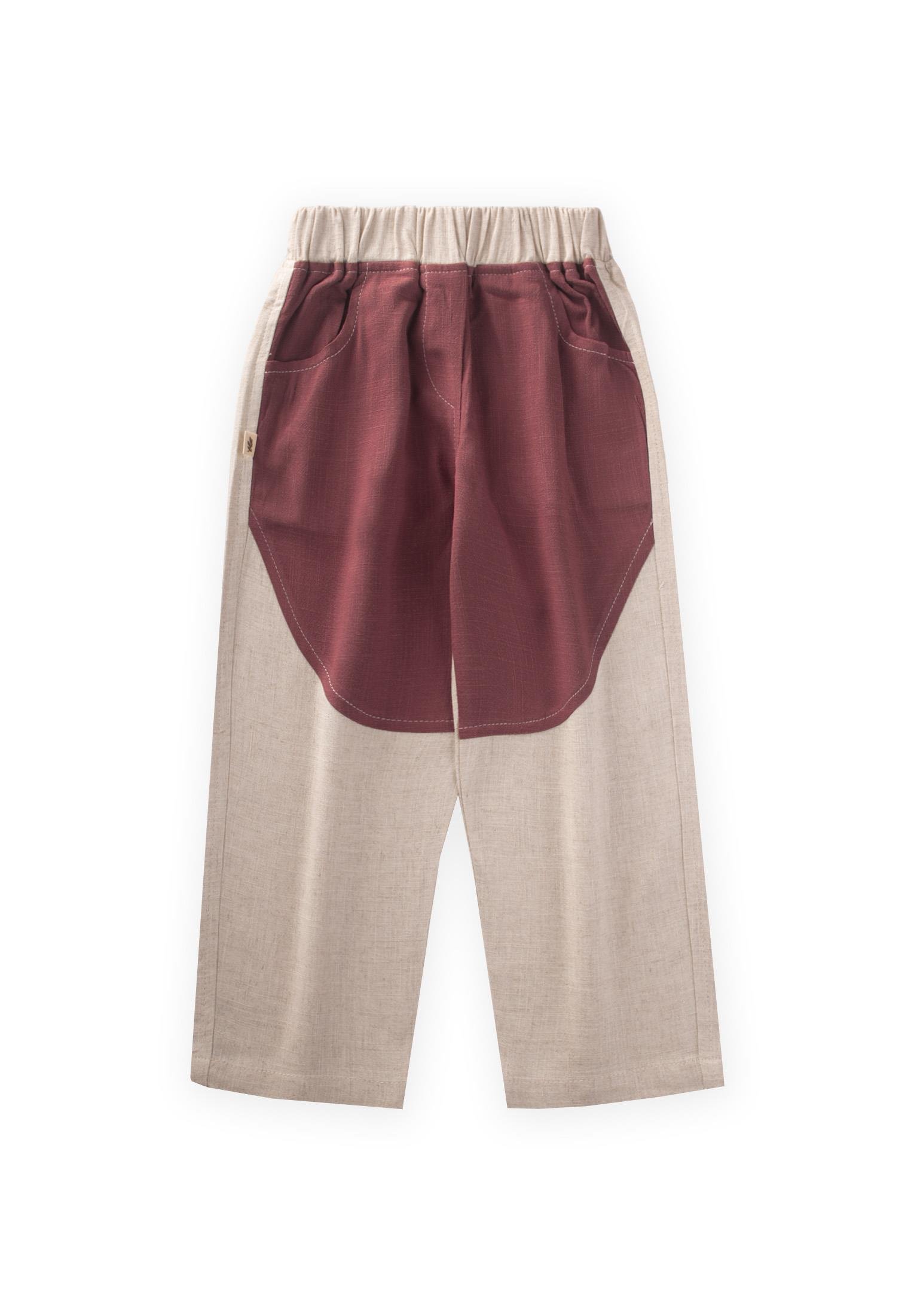 Cigitİki Renkli Keten Pantolon 2-7 Yaş MÜRDÜM