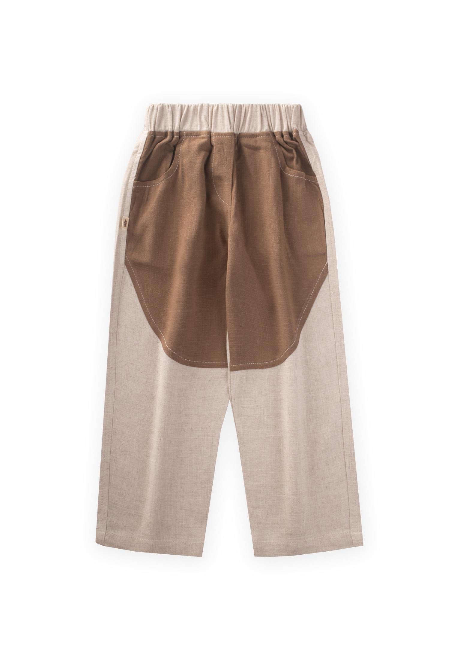 Cigitİki Renkli Keten Pantolon 2-7 Yaş CARAMEL