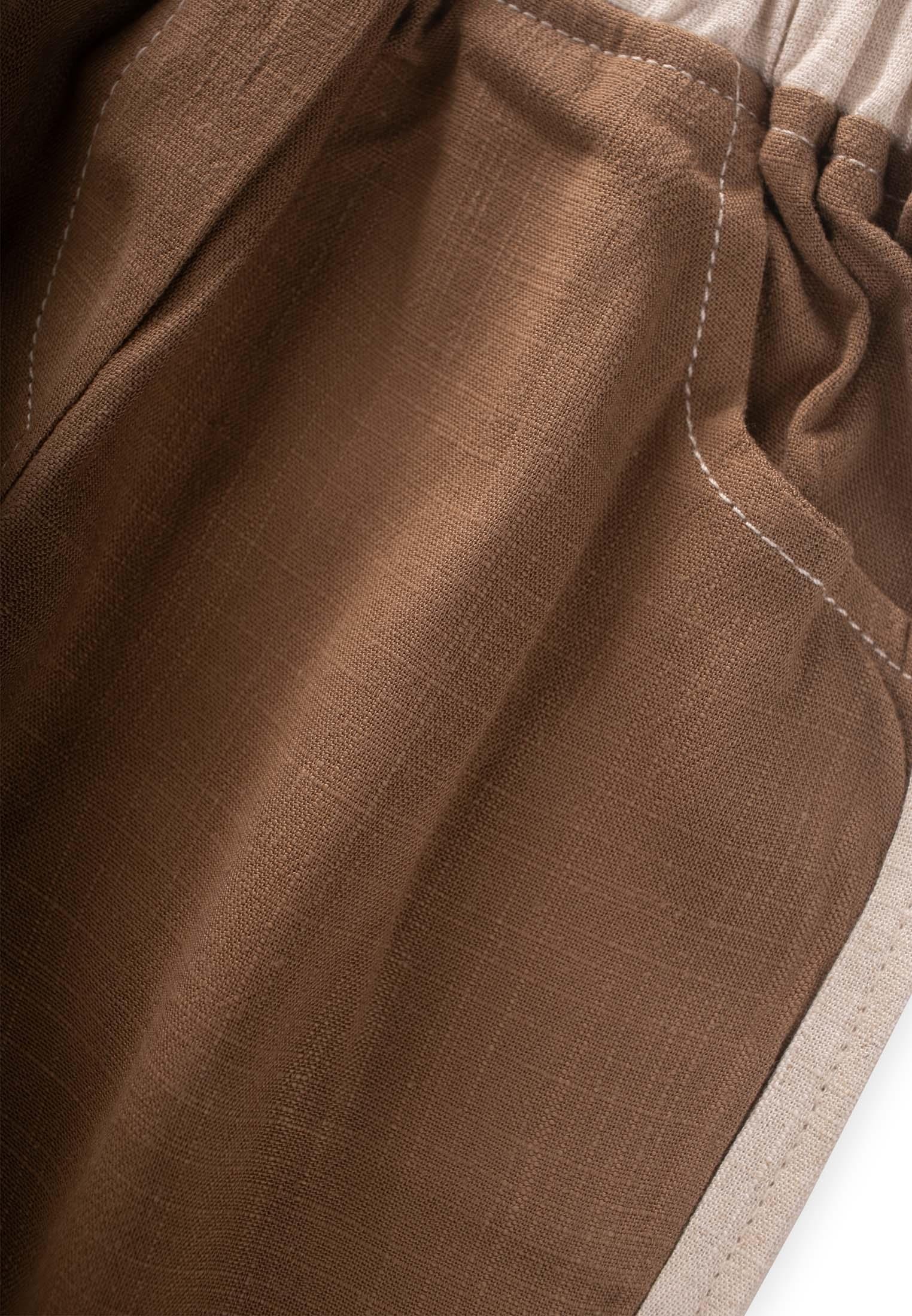 Cigitİki Renkli Keten Pantolon 2-7 Yaş CARAMEL