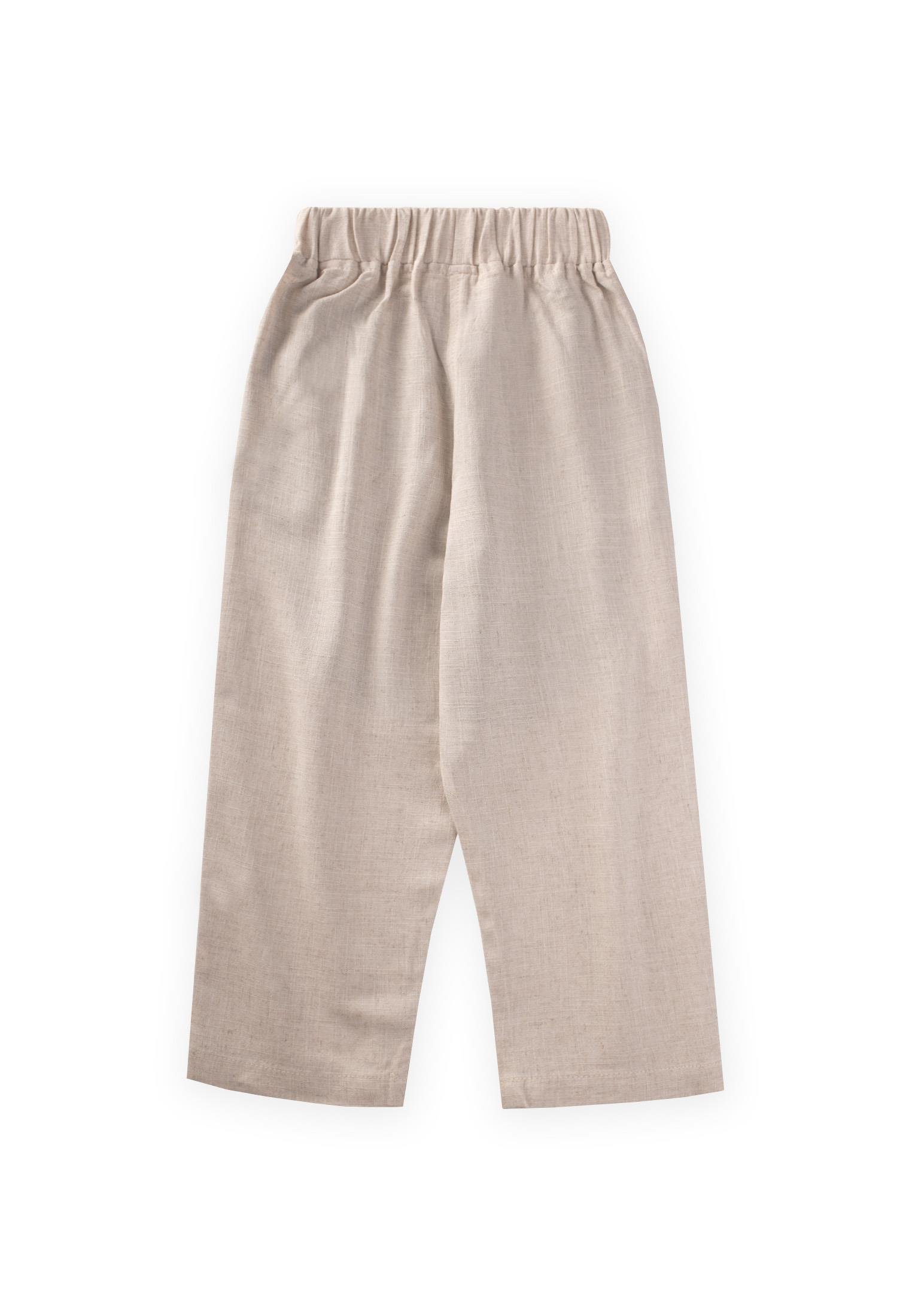 Cigitİki Renkli Keten Pantolon 2-7 Yaş CARAMEL