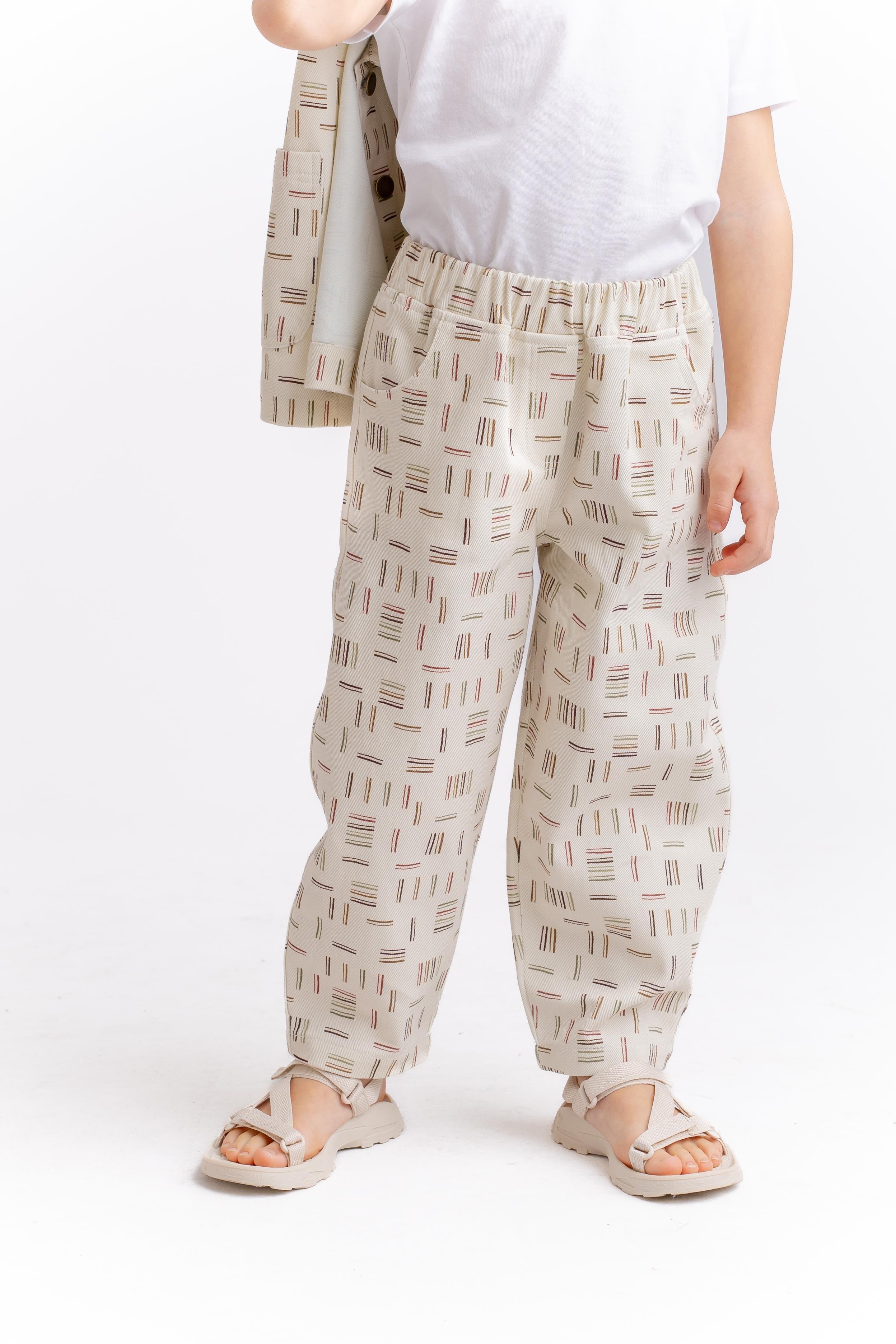 CigitÇizgili Gabardin Pantolon 2-7 Yaş EKRU ÇİZGİLİ