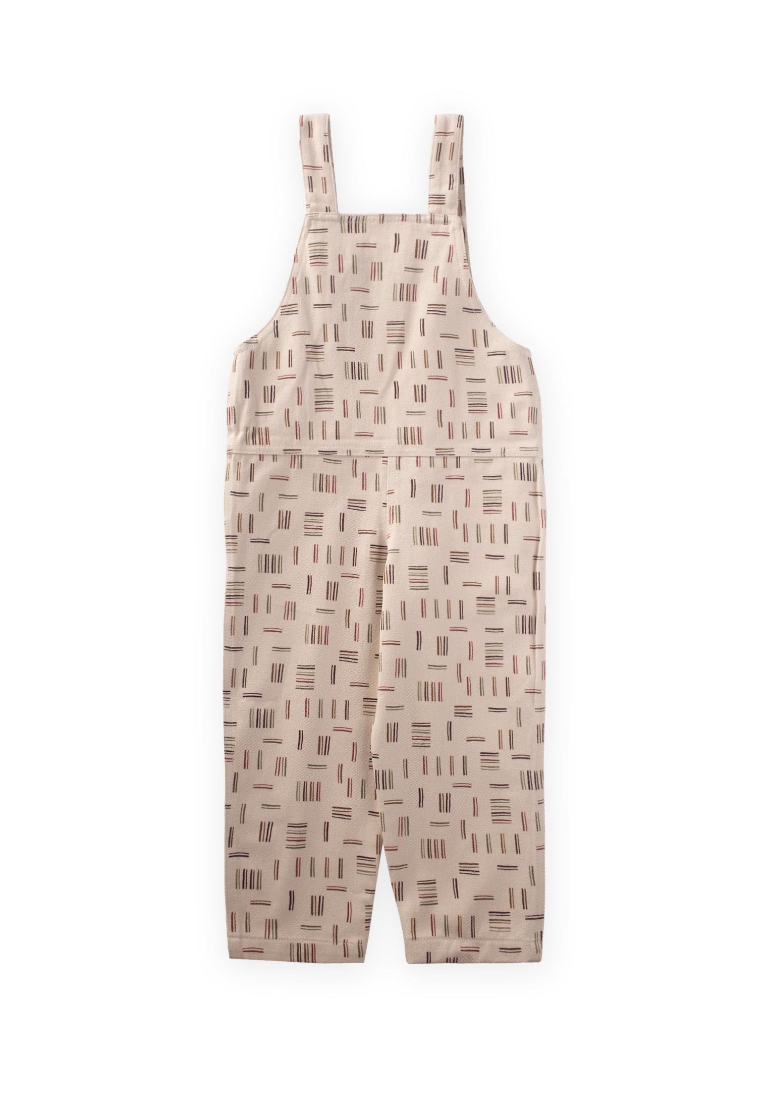 CigitDesenli Gabardin Salopet 2-7 Yaş EKRU ÇİZGİLİ