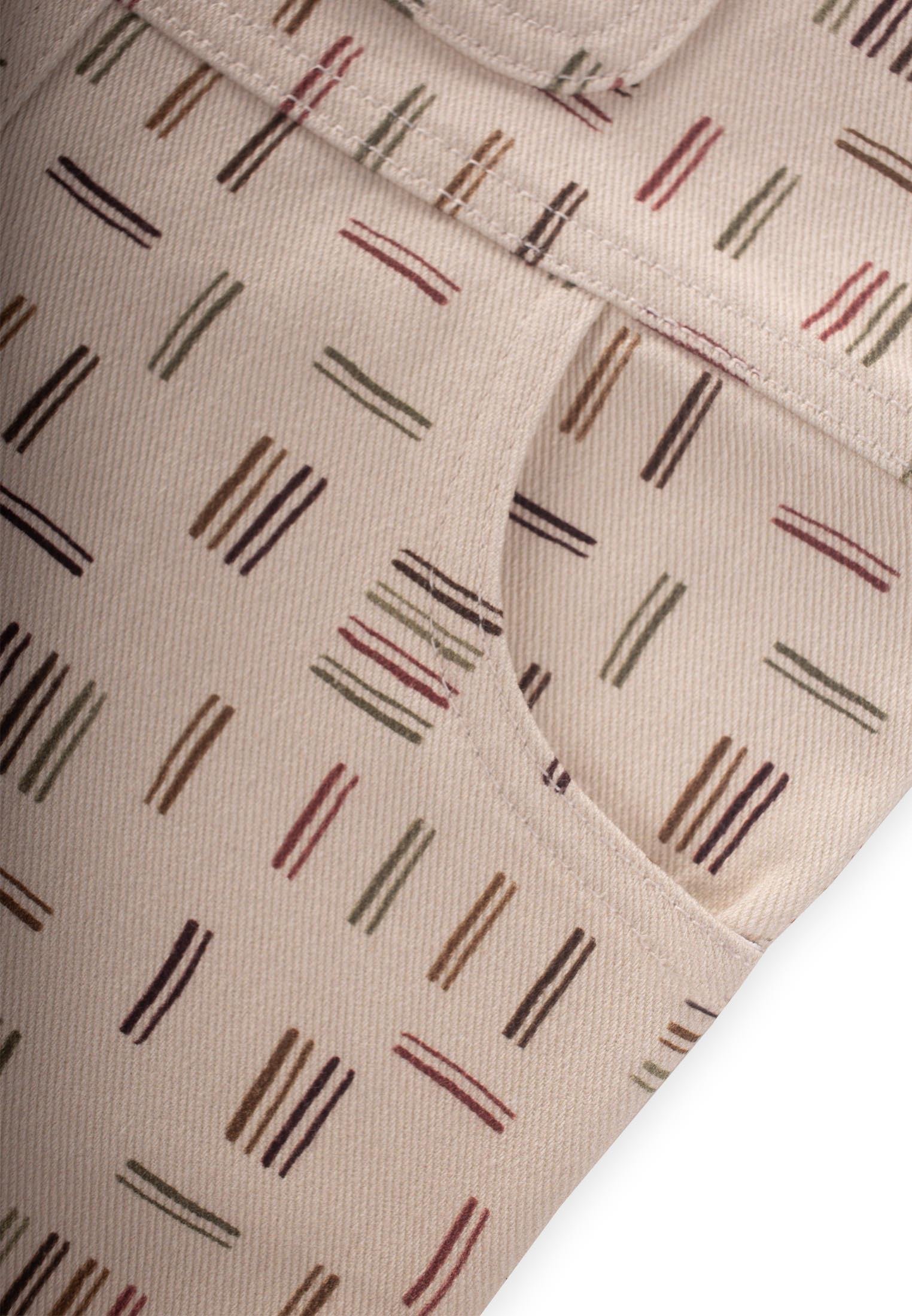 CigitDesenli Gabardin Salopet 2-7 Yaş EKRU ÇİZGİLİ