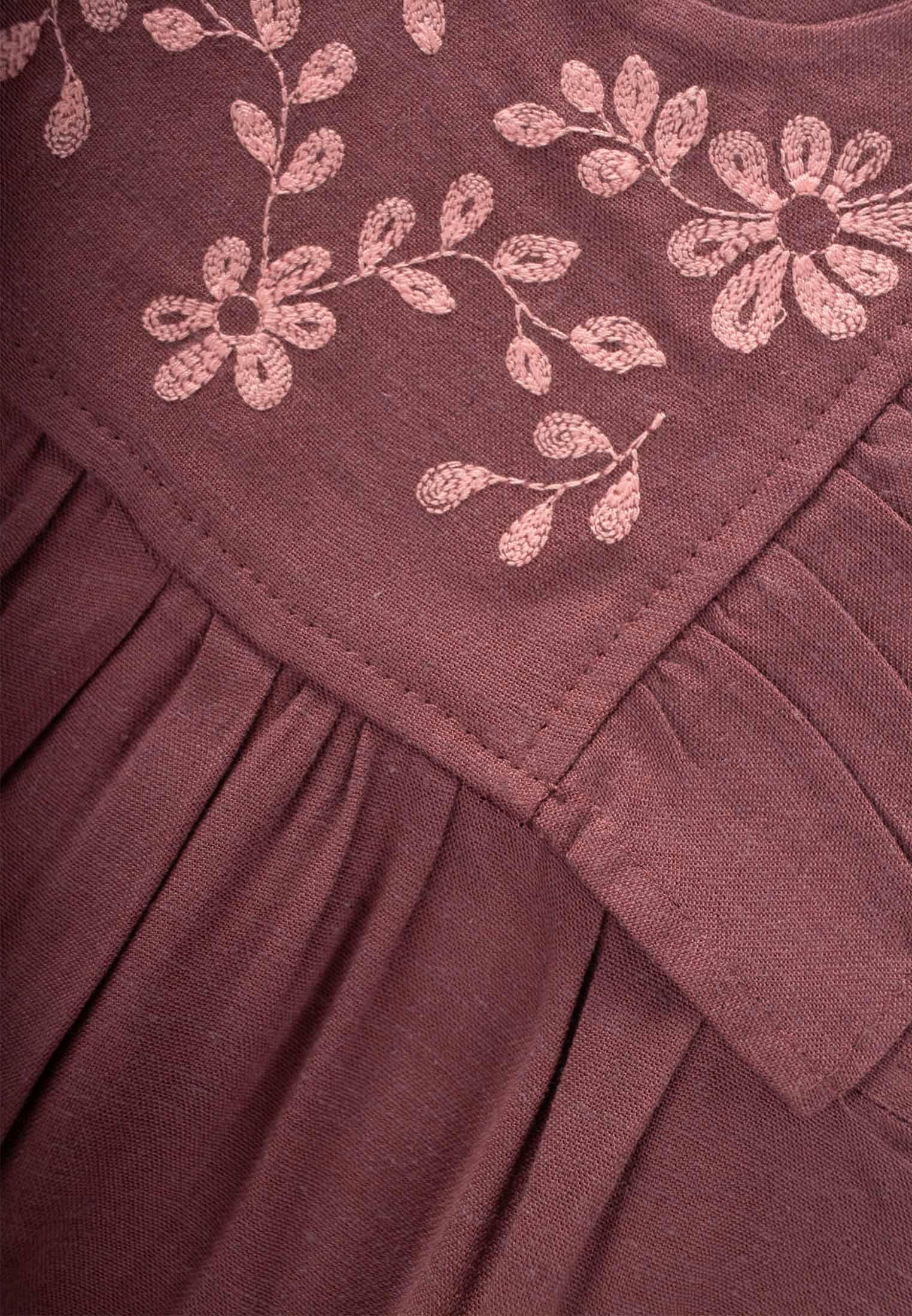 CigitRobası Nakışlı Şortlu Keten Takım 2-7 Yaş MÜRDÜM