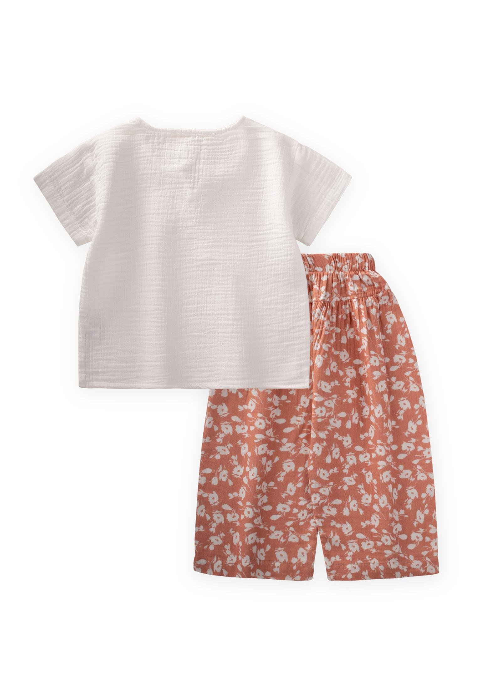 CigitBol Pantolonlu Müslin Takım 2-7 Yaş BEYAZ DESENLİ G.KURUSU