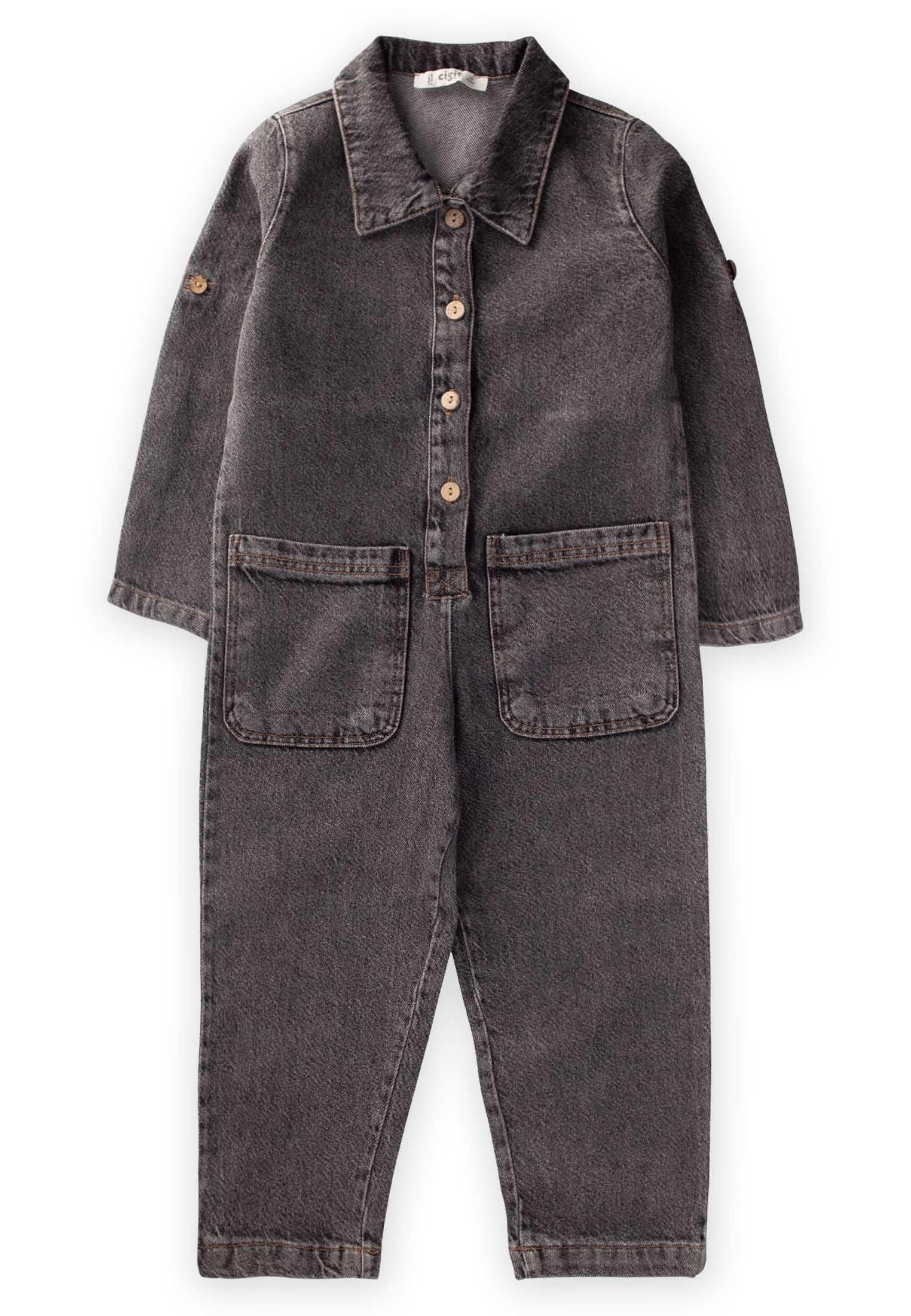 CigitÇift Cepli Kot Tulum 2-7 Yaş SİYAH