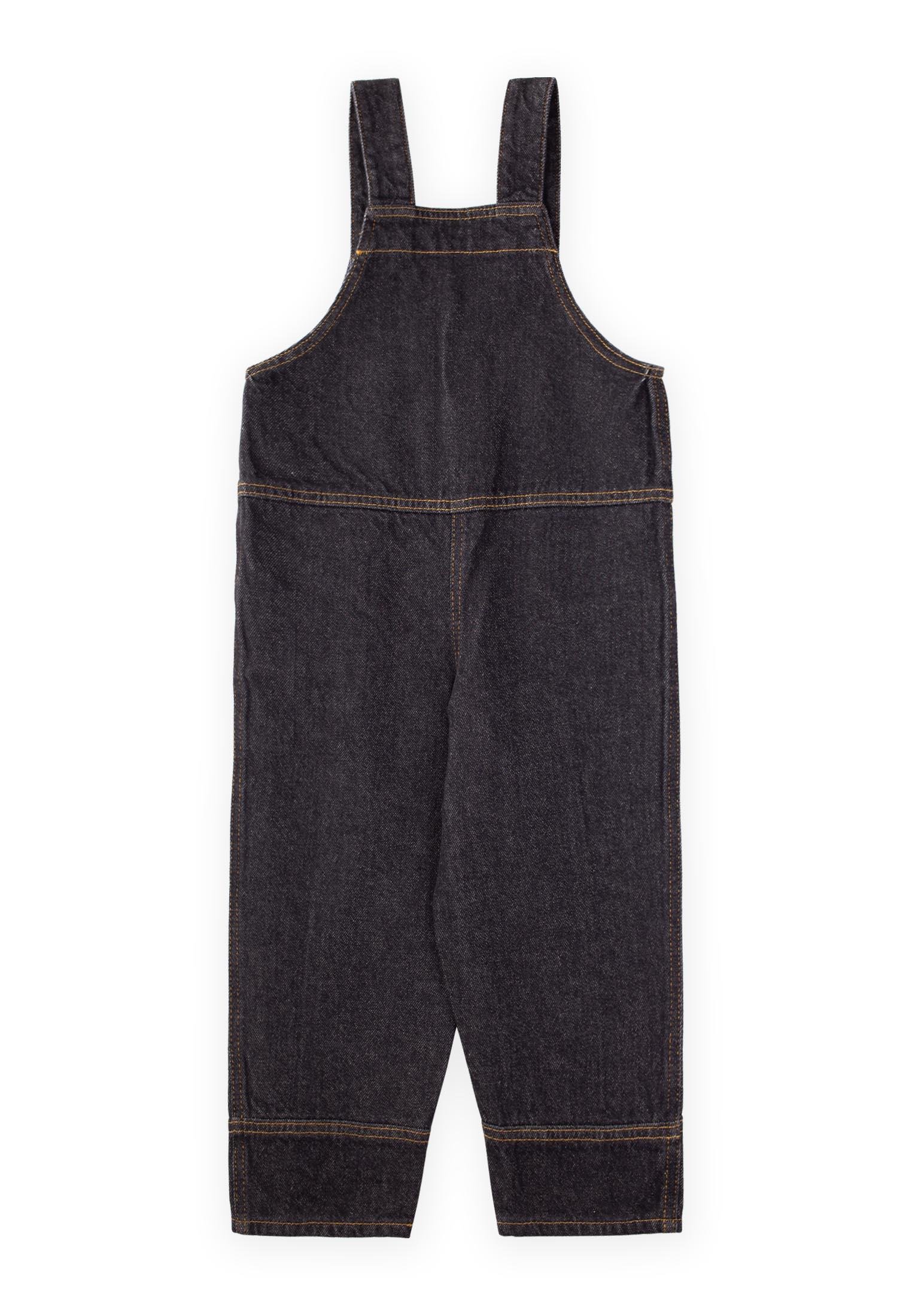 CigitYandan Cepli Kot Salopet 2-7 Yaş SİYAH