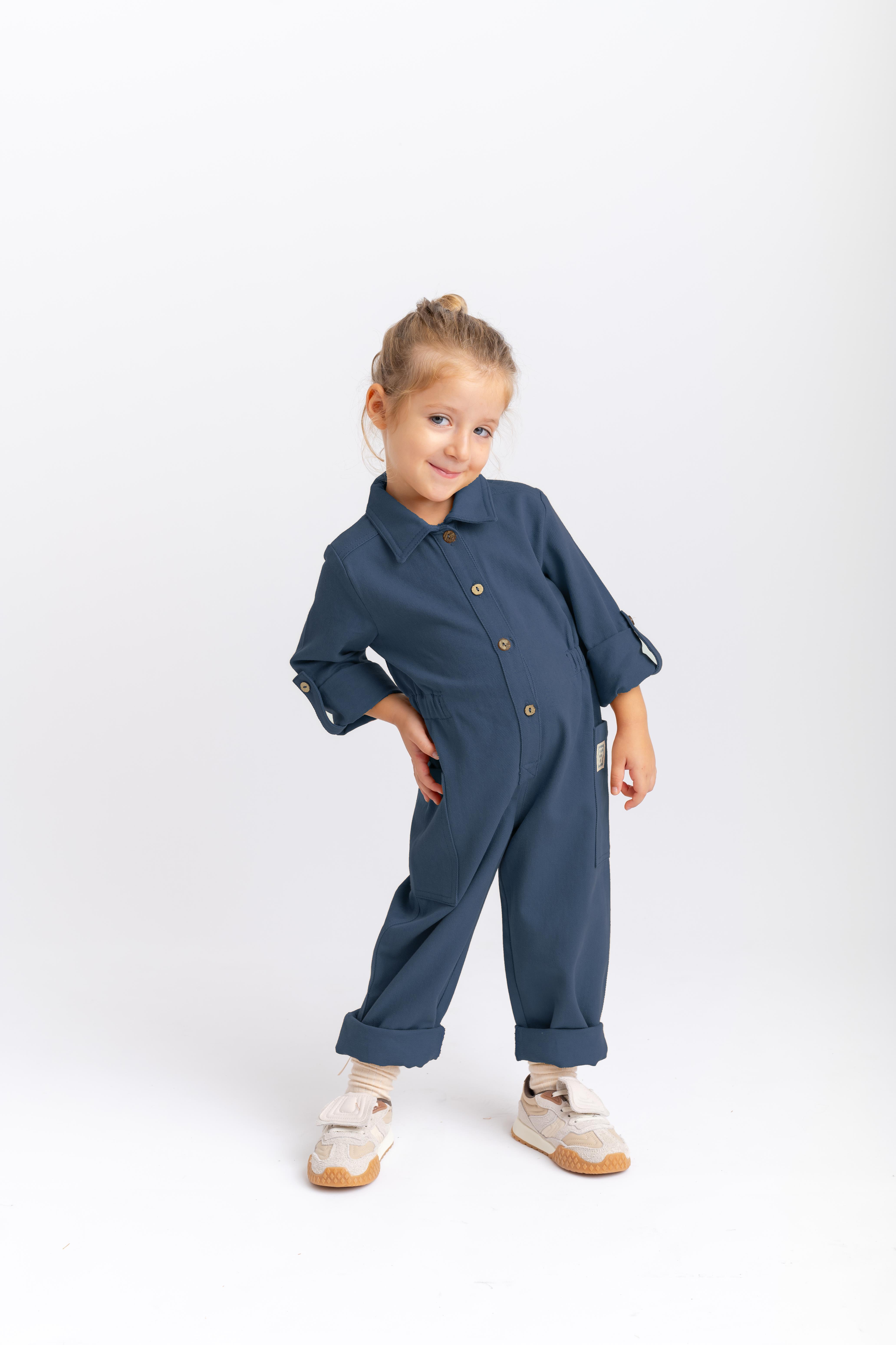 CigitGabardin Tulum 2-7 Yaş İNDİGO MAVİ