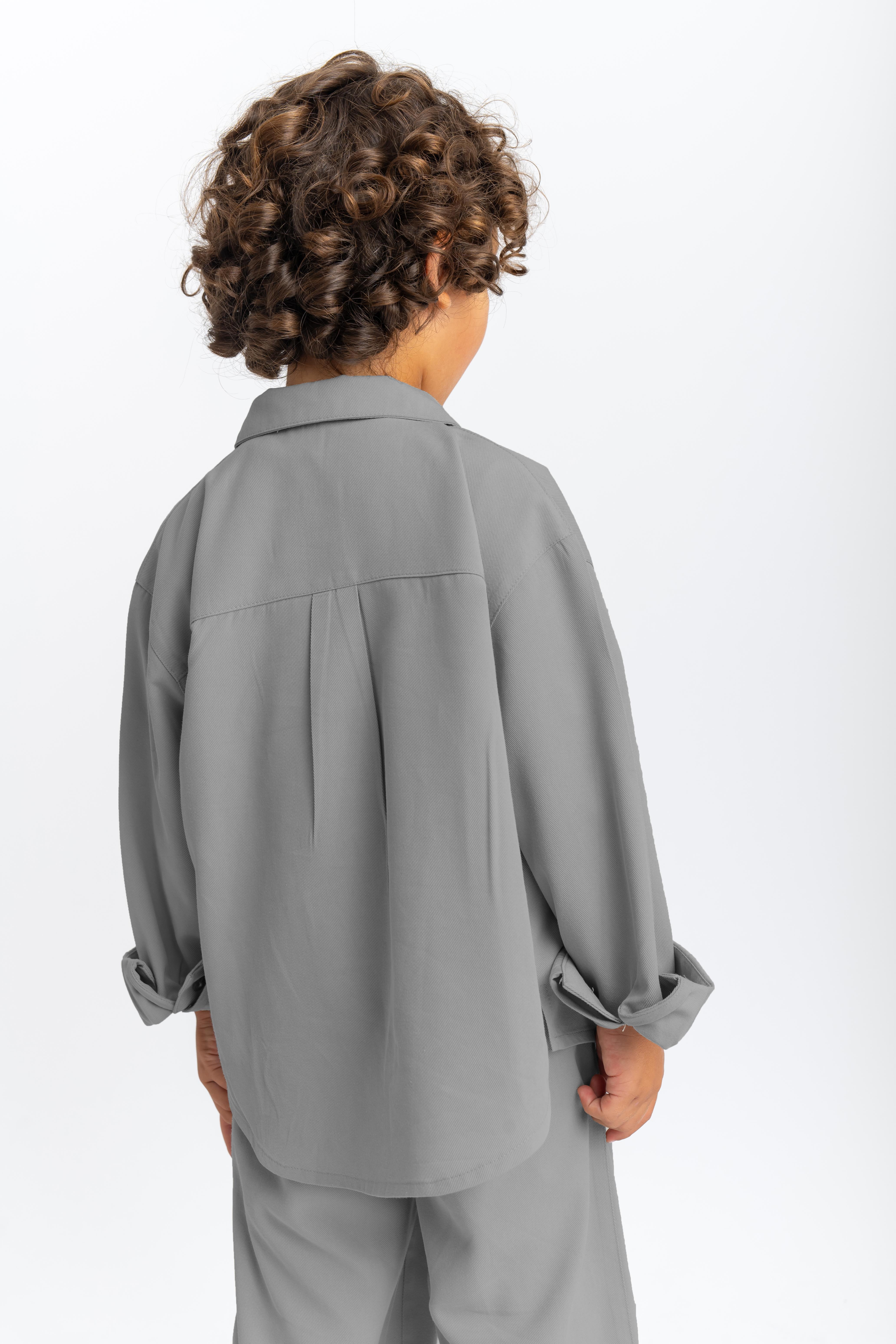 CigitBalon Pantolon Gömlek Takım 2-7 Yaş GRİ