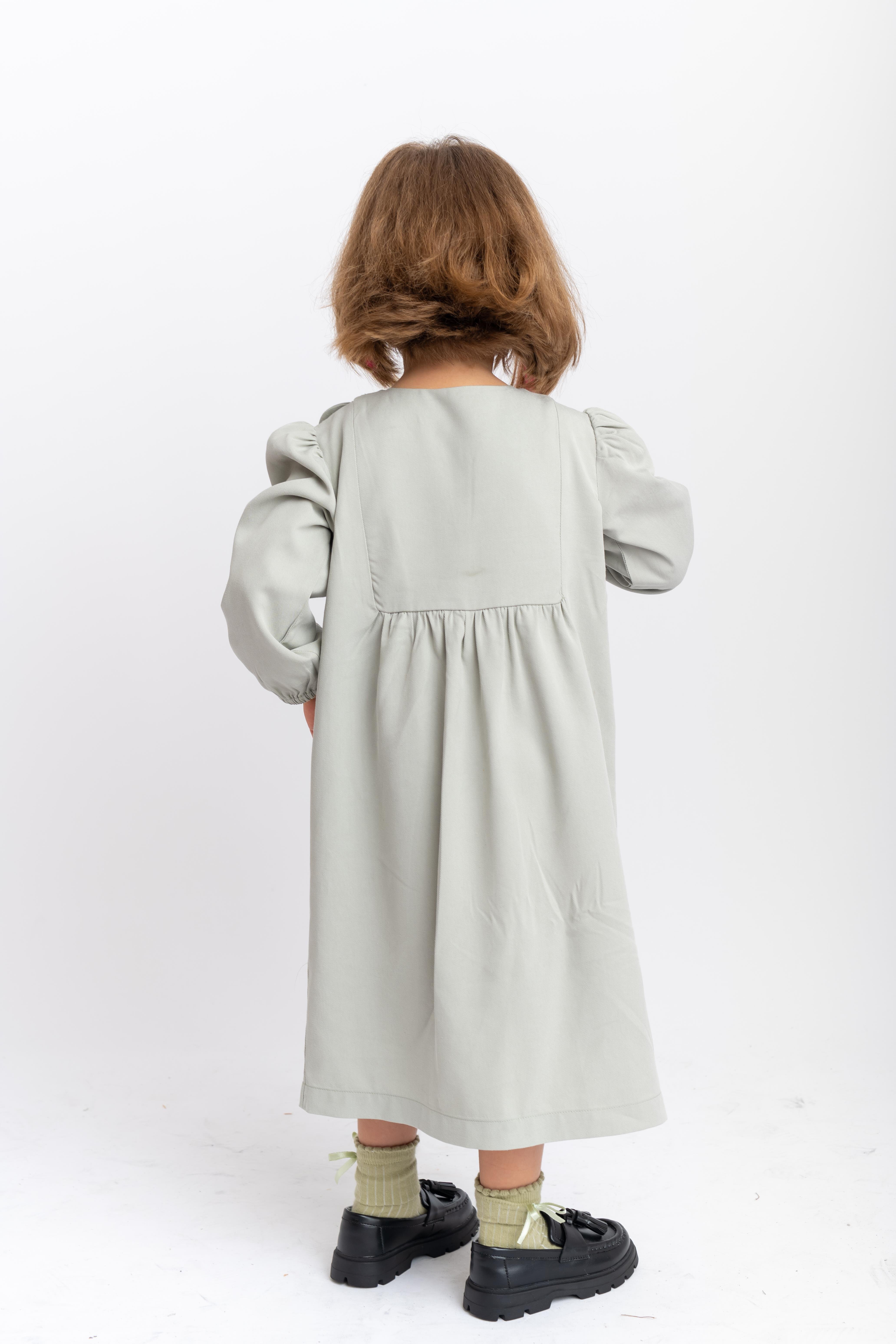 CigitPapatya Tencel Elbise 2-7 Yaş MİNT YEŞİLİ