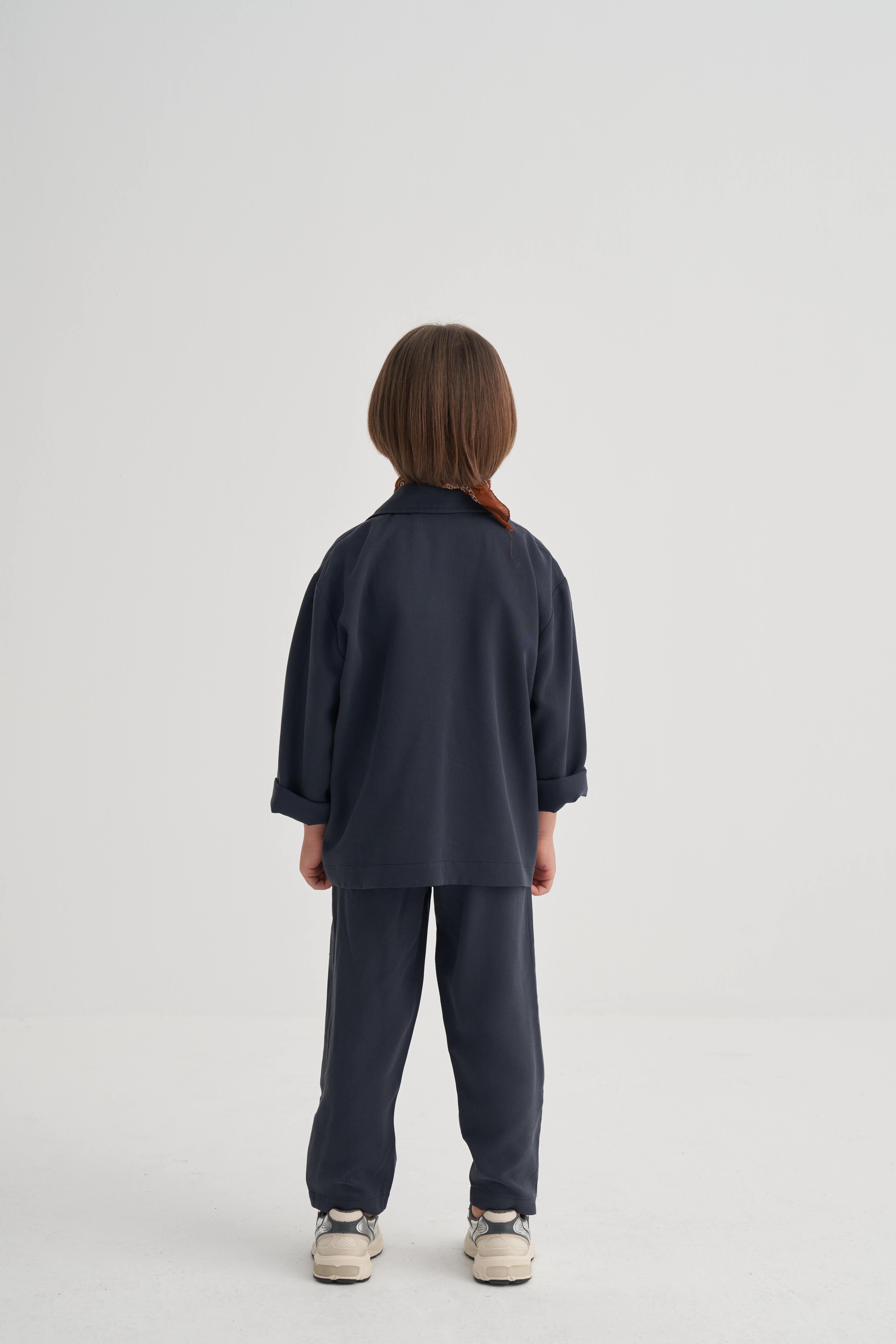 CigitCeketli Tencel Takım 2-7 Yaş LACİVERT