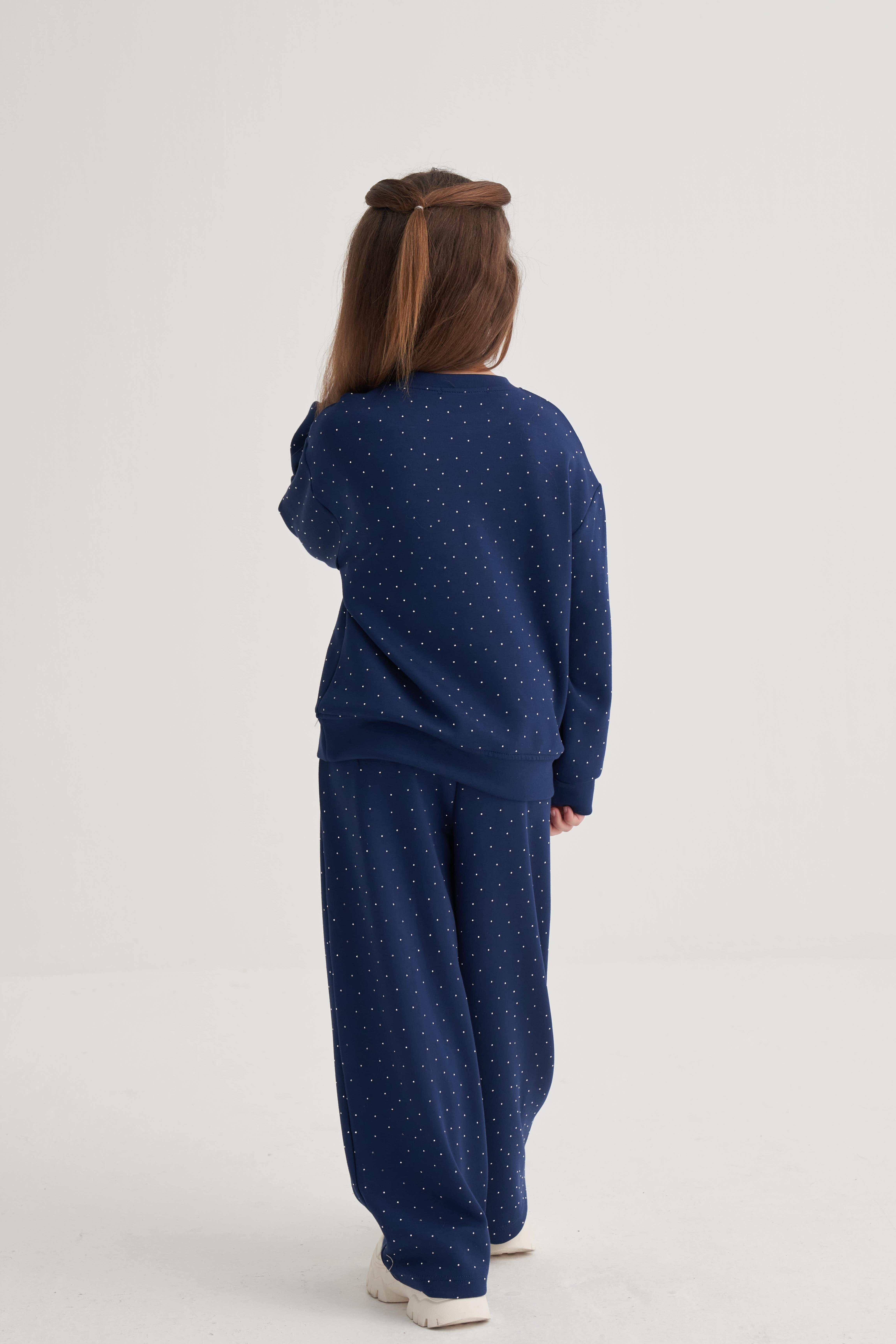 CigitKomple Taşlı Modal Takım 3-8 Yaş LACİVERT