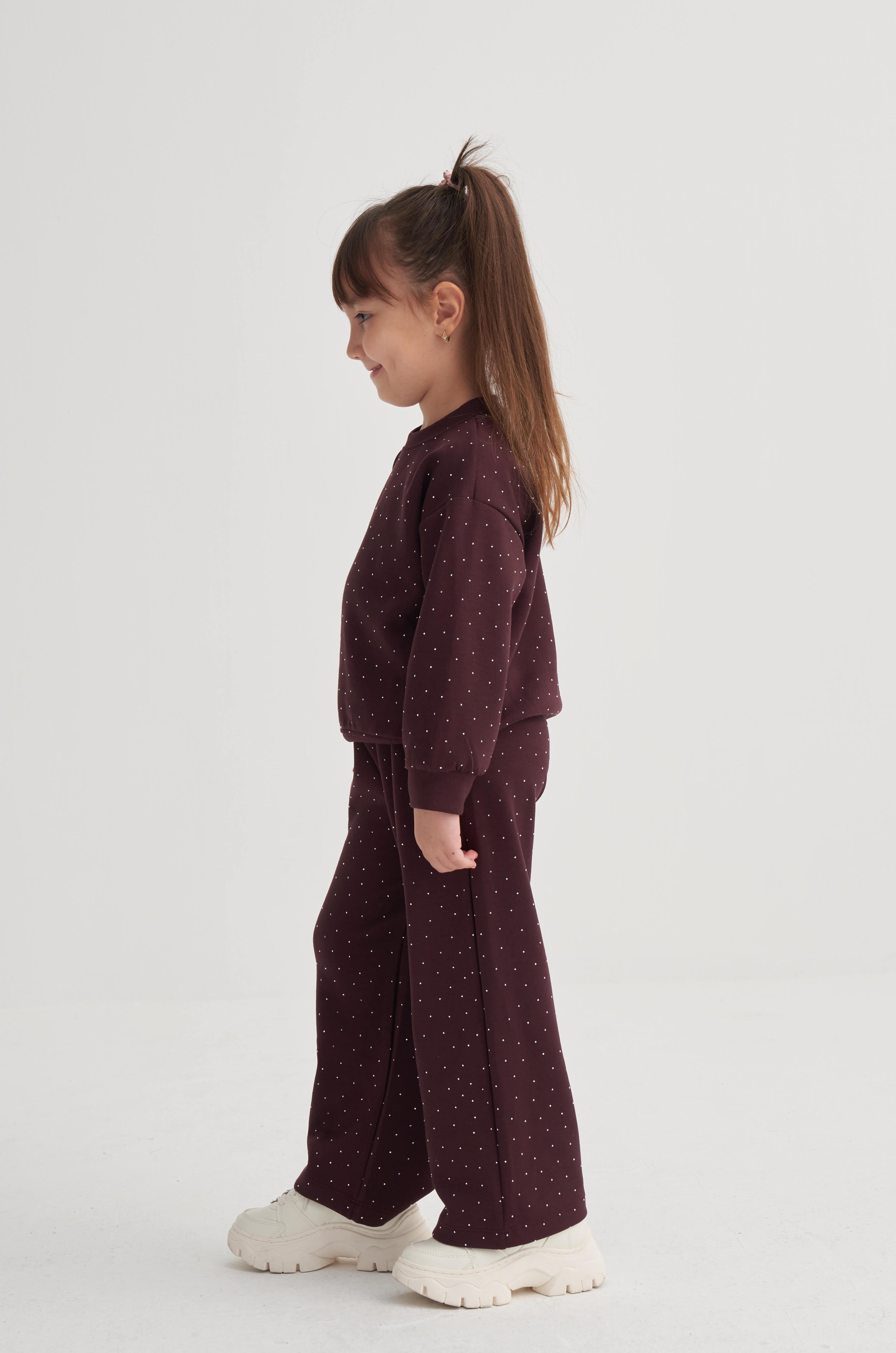 CigitKomple Taşlı Modal Takım 3-8 Yaş BORDO