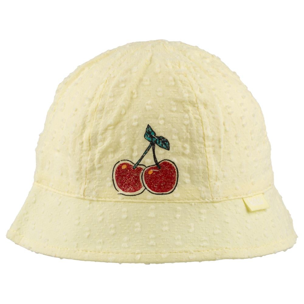 CigitKiraz Baskılı Fötr Kız Şapka 0-18 Ay SARI