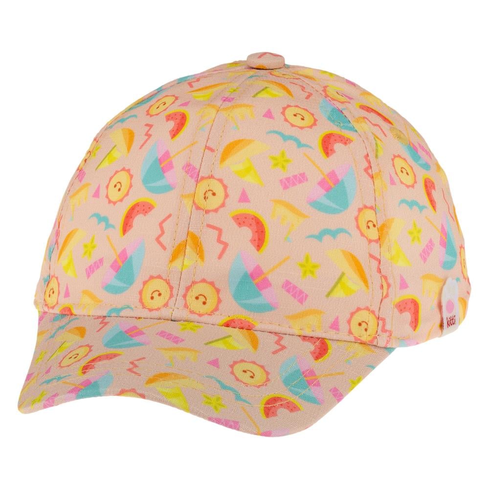 CigitGüneş Şemsiye Baskılı Kız Şapka 1-3 Yaş SOMON