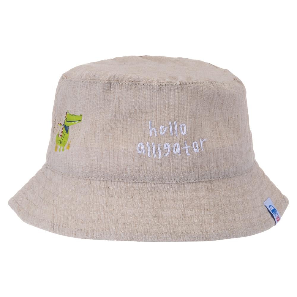 CigitTimsah Baskılı Erkek Fötr Şapka 1-3 Yaş BEJ