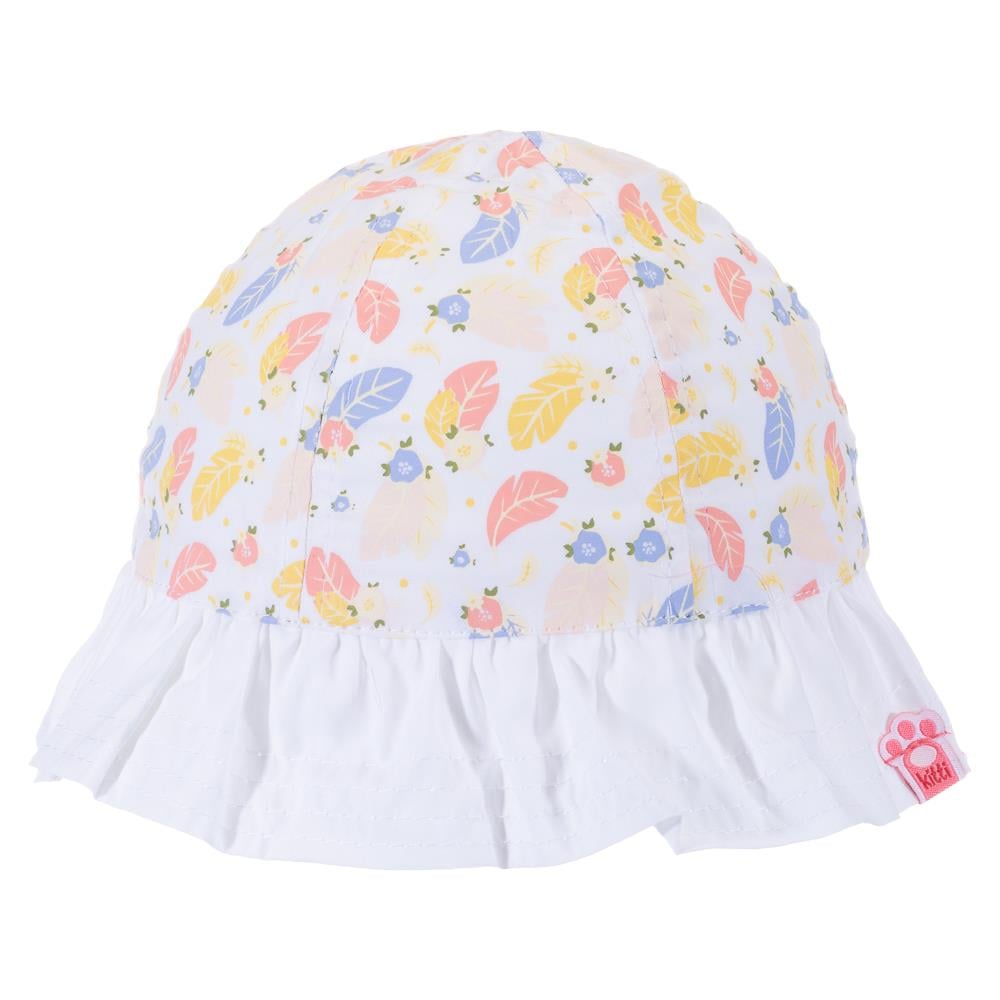 CigitYaprak Baskılı Kız Fötr Şpka 1-3 Yaş BEYAZ