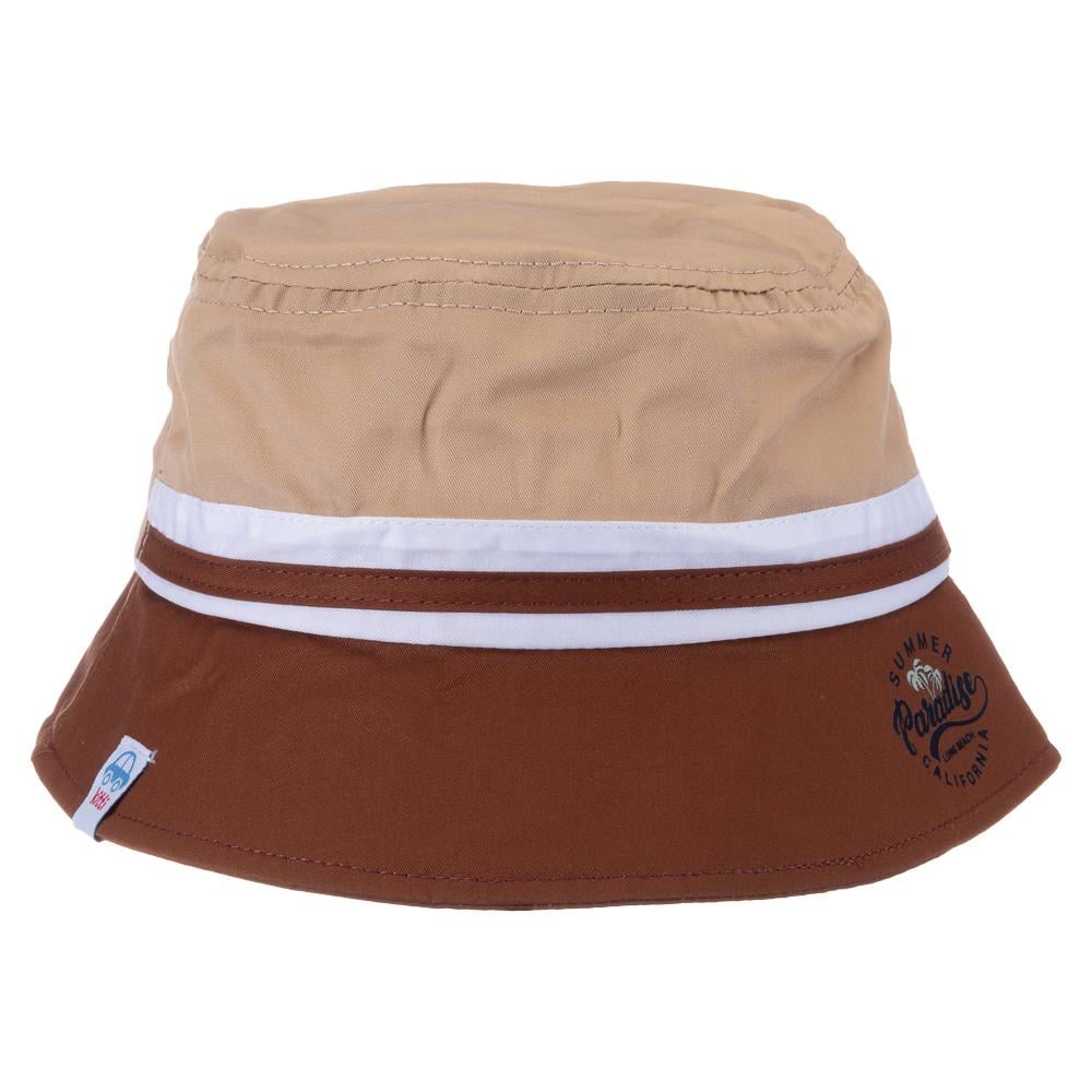 CigitSummer Baskılı Erkek Fötr Şapka 4-8 Yaş BEJ