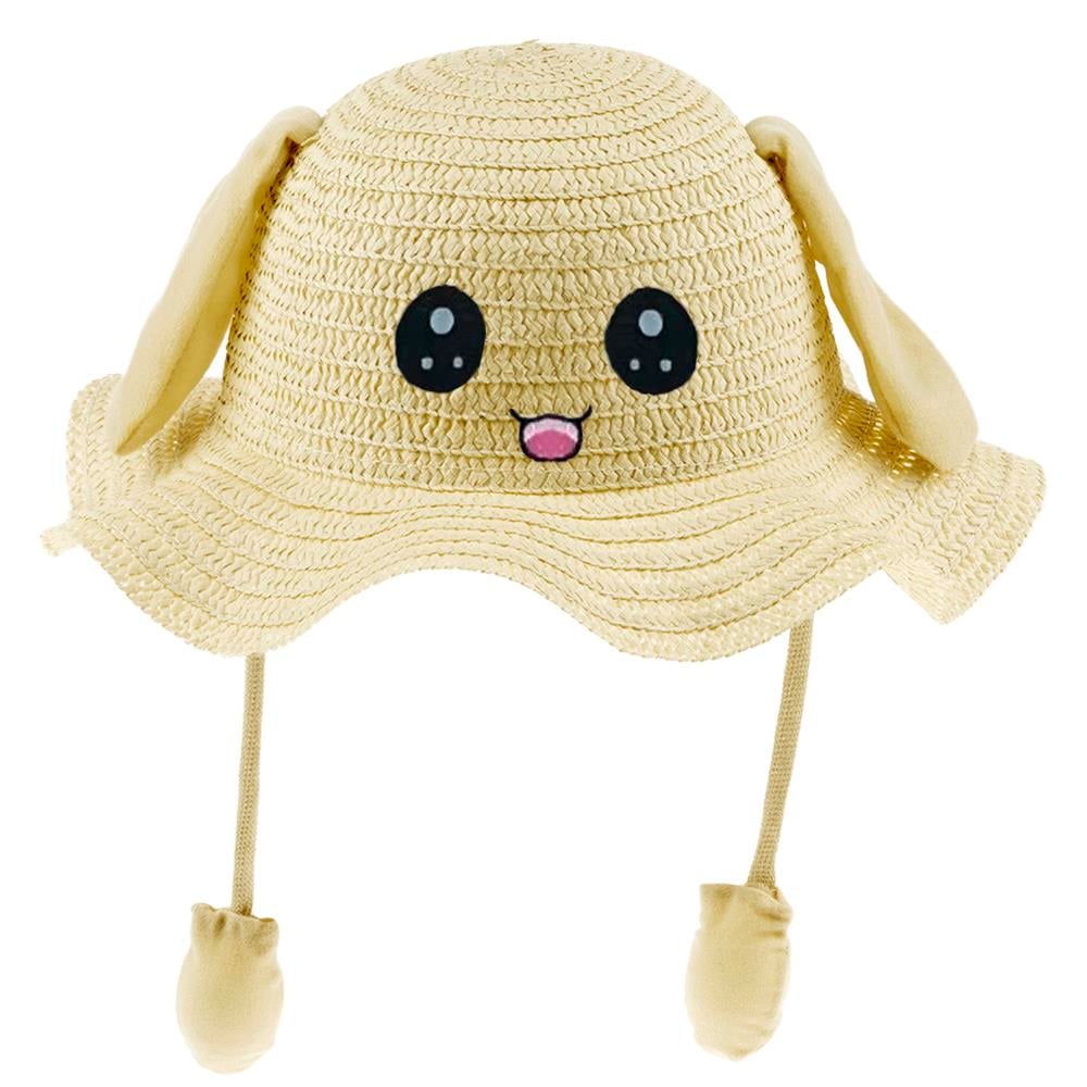 CigitKulaklı Hasır Şapka BEJ