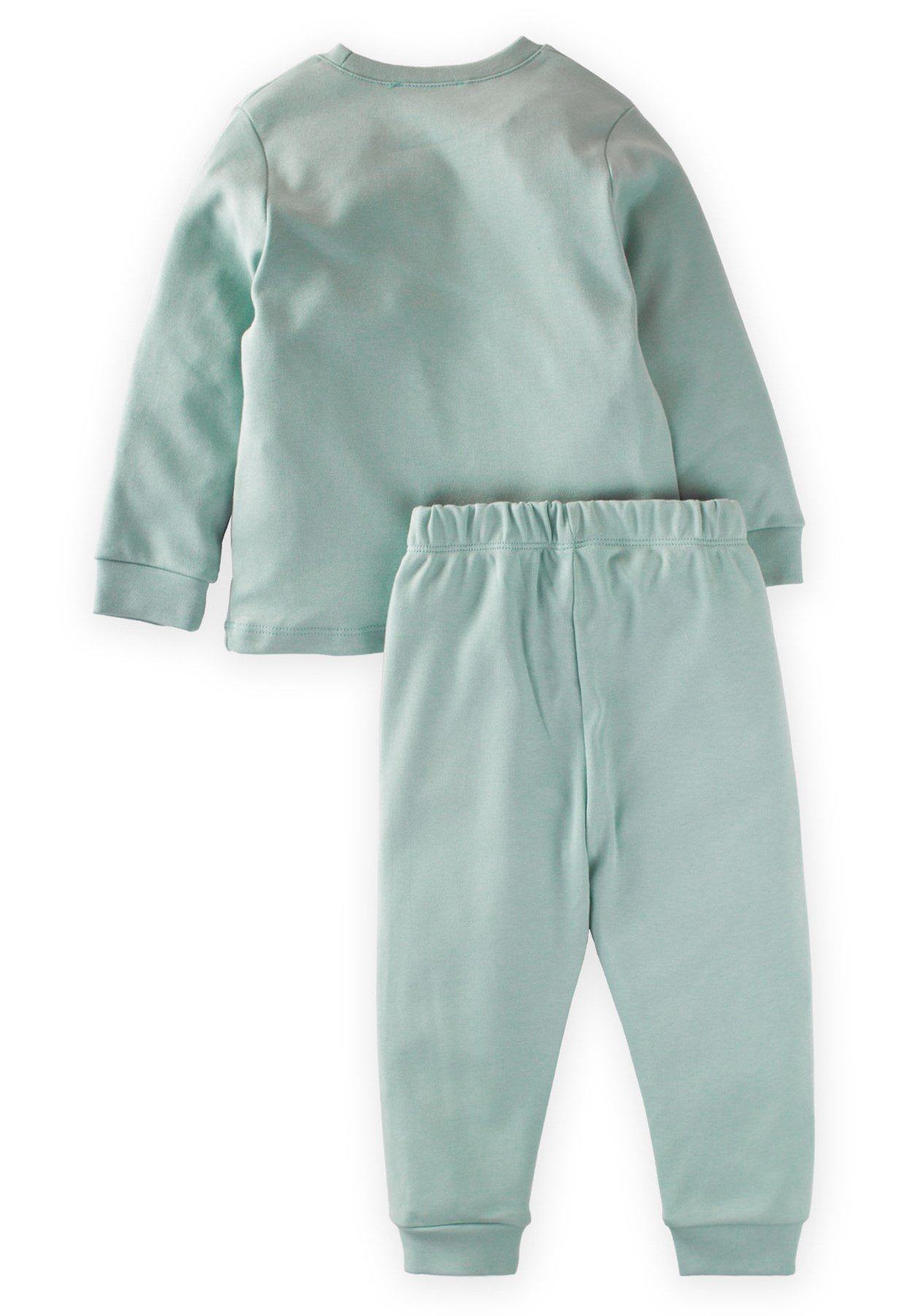 50257 - 5008CigitKelebek Baskılı Pijama Takım 3-9 Yaş MİNT YEŞİLİ